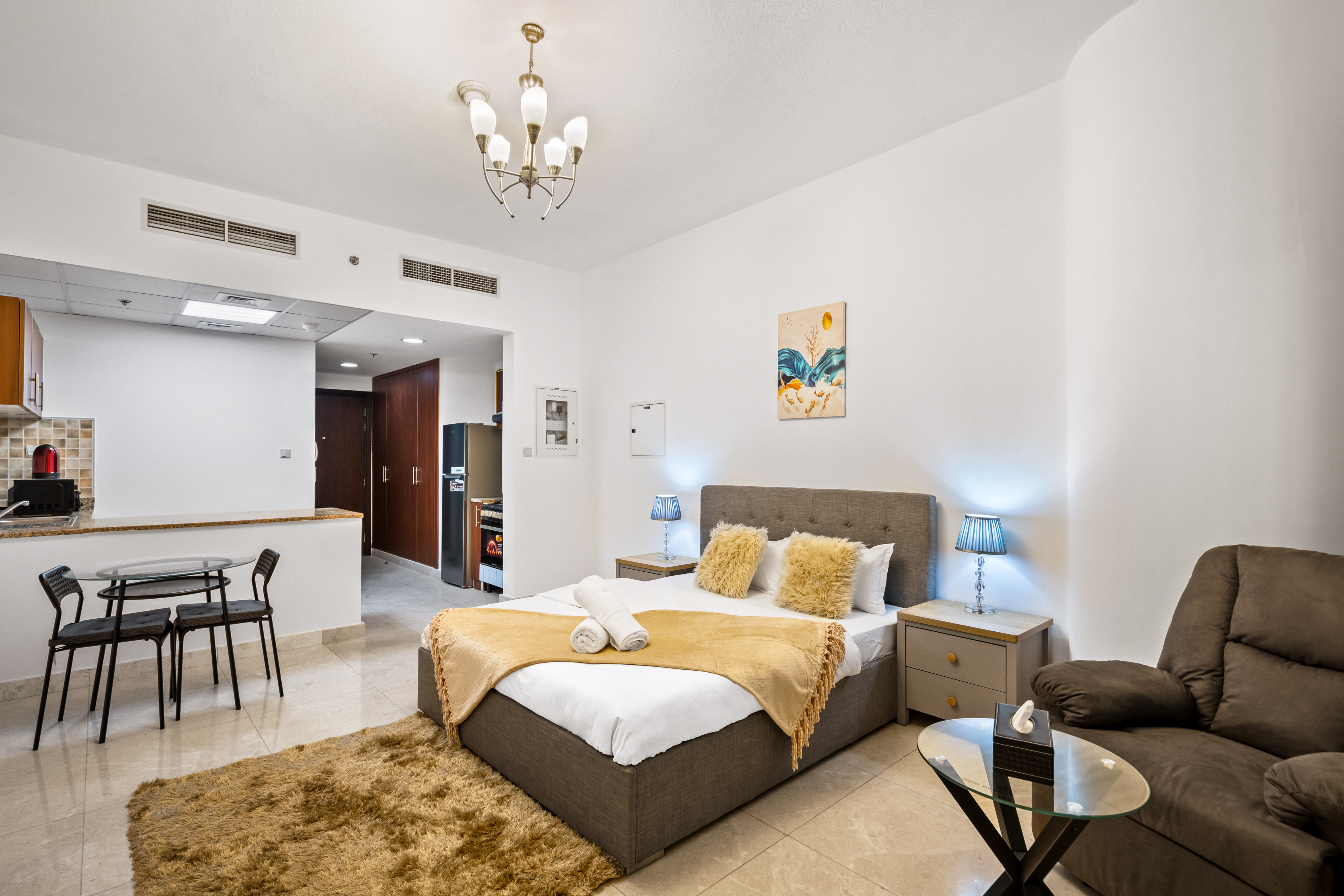 8000 including bills Fully Furnished studio apartment with balcony