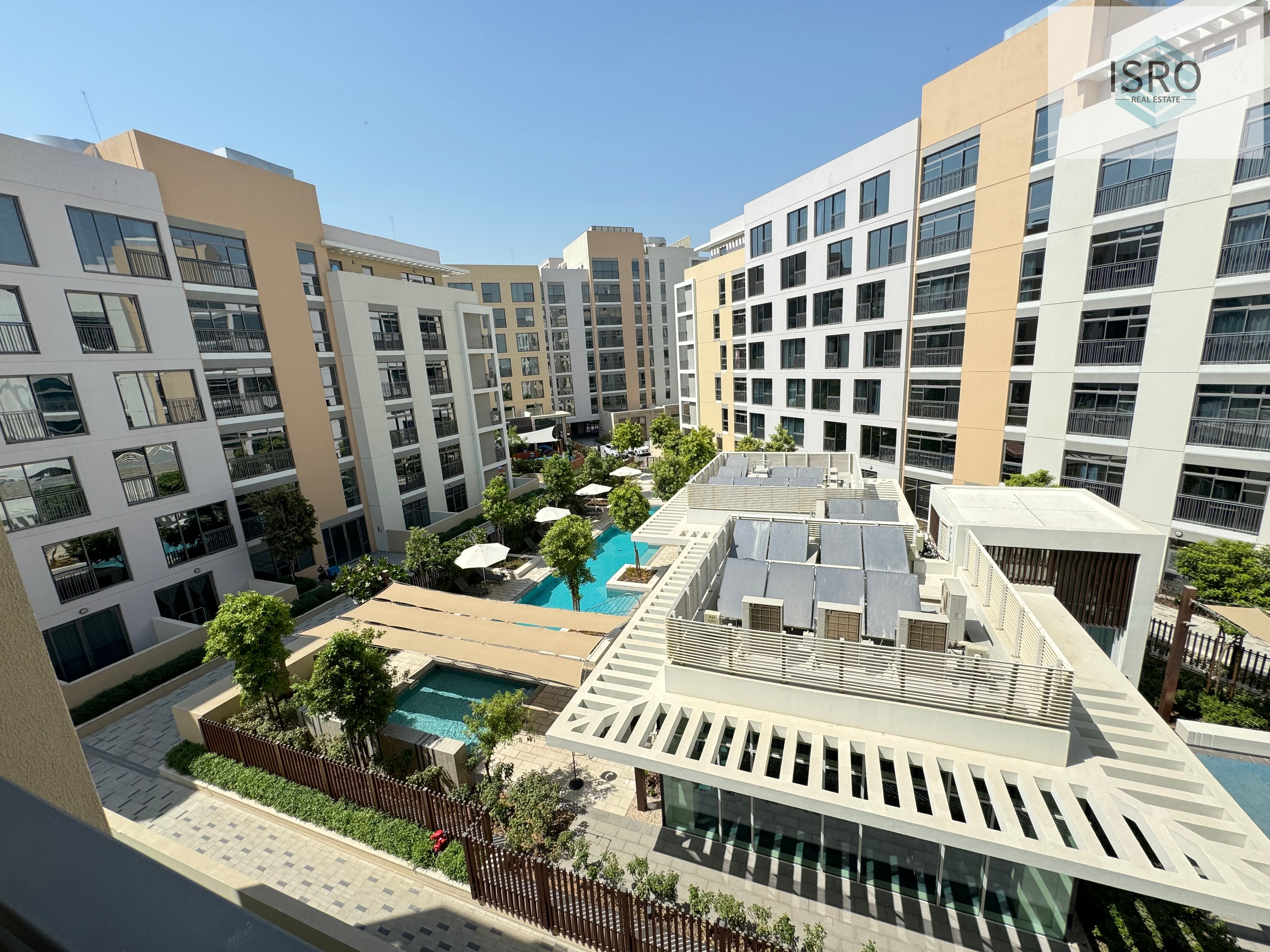 Balcony || pool view || close to zahia mall || 36k 4-cheque