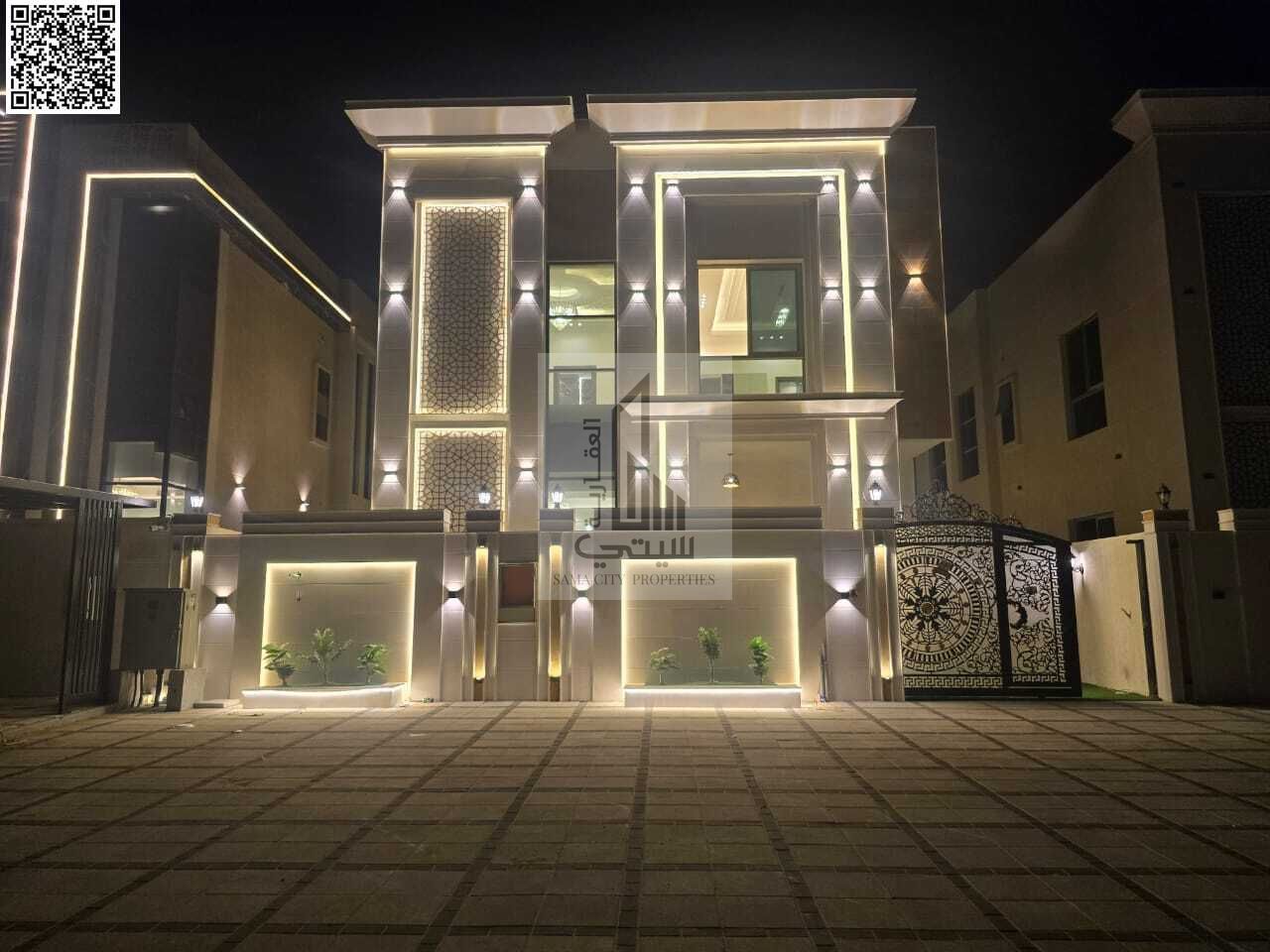 Villa for sale in Al Zahia Features: • 5 master bedrooms • Majlis with bathroom • Living room with bathroom • Main kitchen • Maid's room • Large set