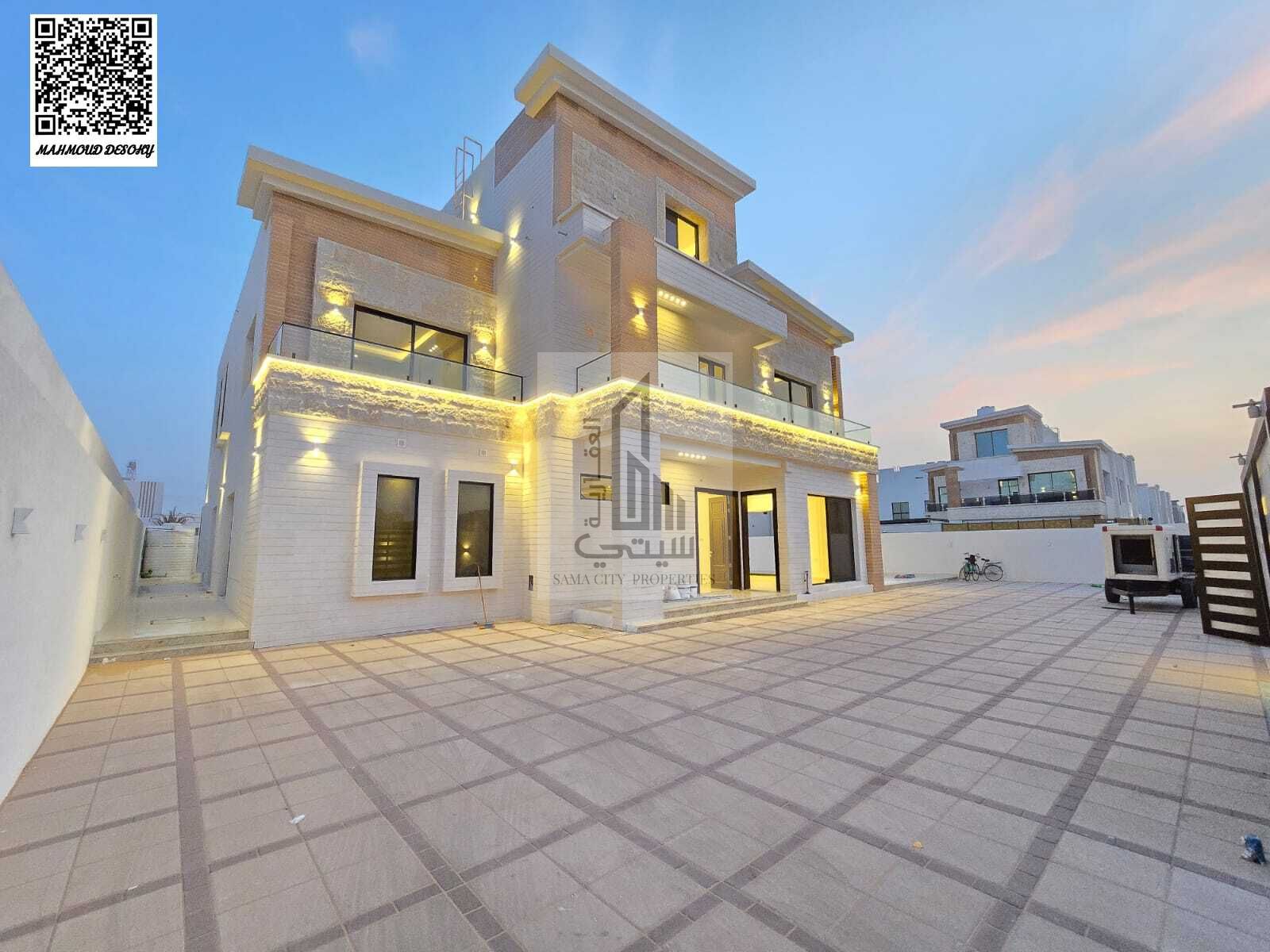A luxurious corner villa for sale in Ajman boasts a luxurious design