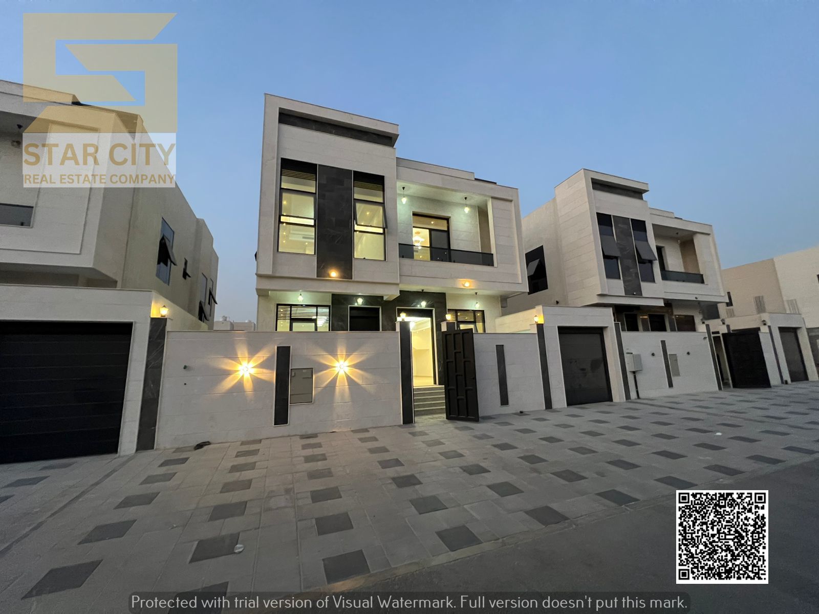 For rent in the Al Bahia area in the Emirate of Ajman, villa modern, 5 master rooms, a sitting room, a hall, and a maid’s room, the villa is the first