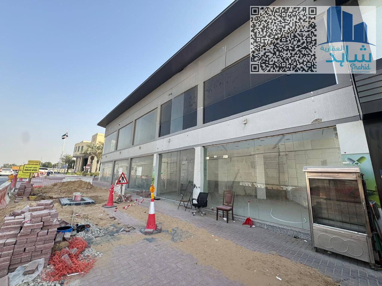 Prime Location Commercial Shop with Mezzanine for Rent in Al Rawda 1 – Main Road Facing