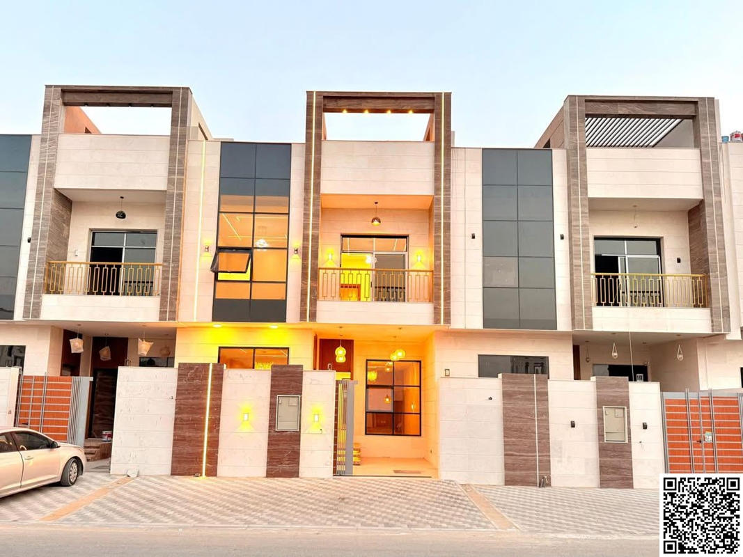 Luxury townhouse for sale in Ajman - Al Helio 2 area (Al Murooj), next to Fatima Al Zahra Mosque, freehold for all nationalities, price includes regis
