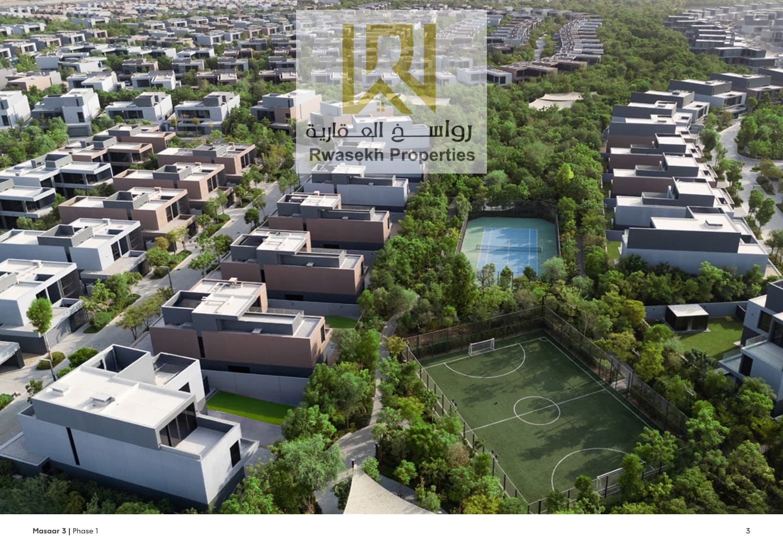 Villa for sale in Path 3, under construction, Sharjah Prices starting from 1,800,000 Built-in area: 1,995 Land area: 1,539 5% down payment