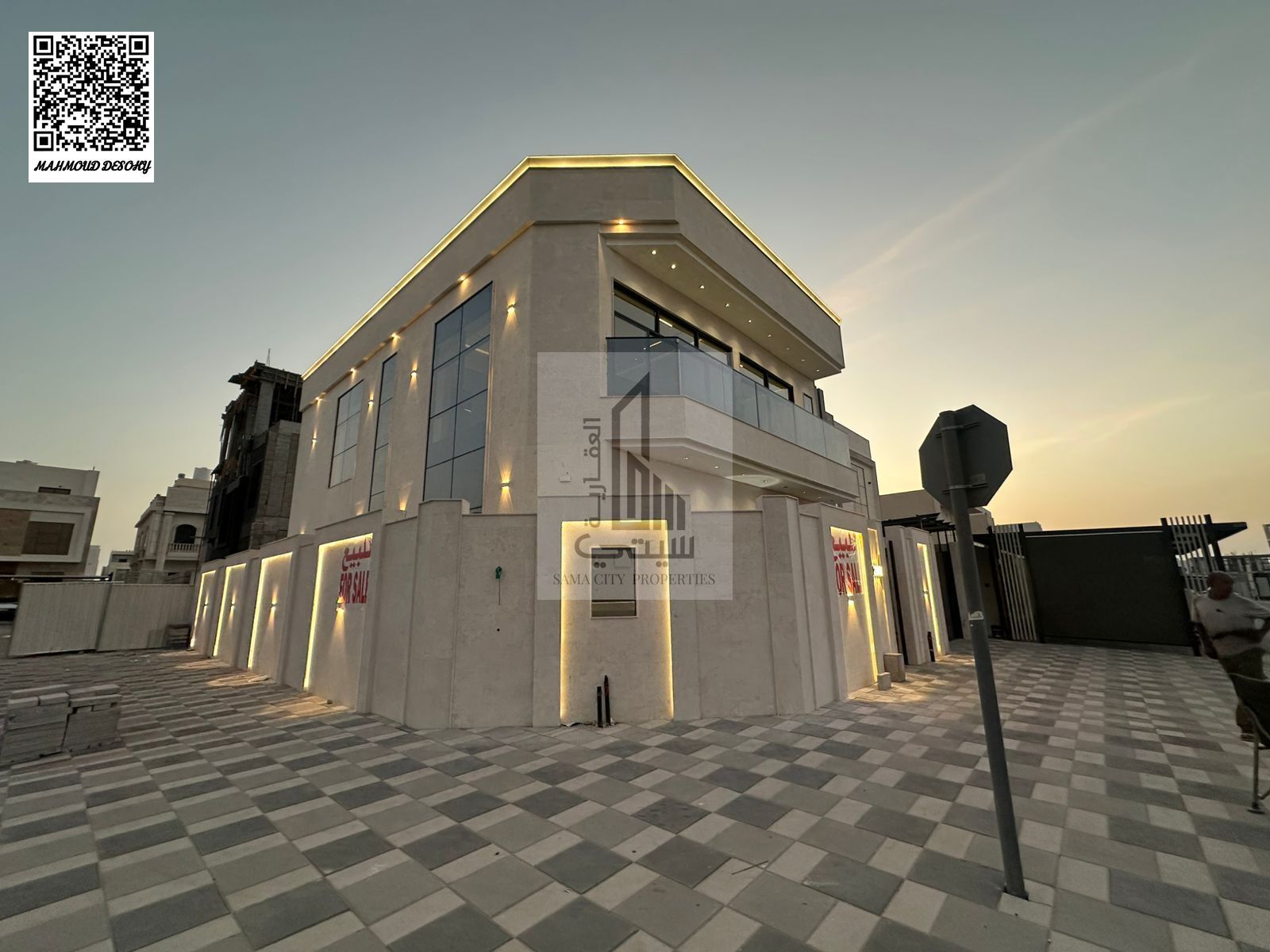 For sale: A luxurious corner villa on three streets in the Al Bahia area of Ajman.