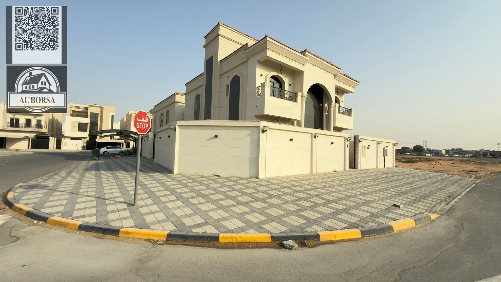 New corner villa for rent in Al Helio 2 - Ajman | 5 master bedrooms + majlis and hall + 2 kitchens + area of 4000 sq ft | First tenant