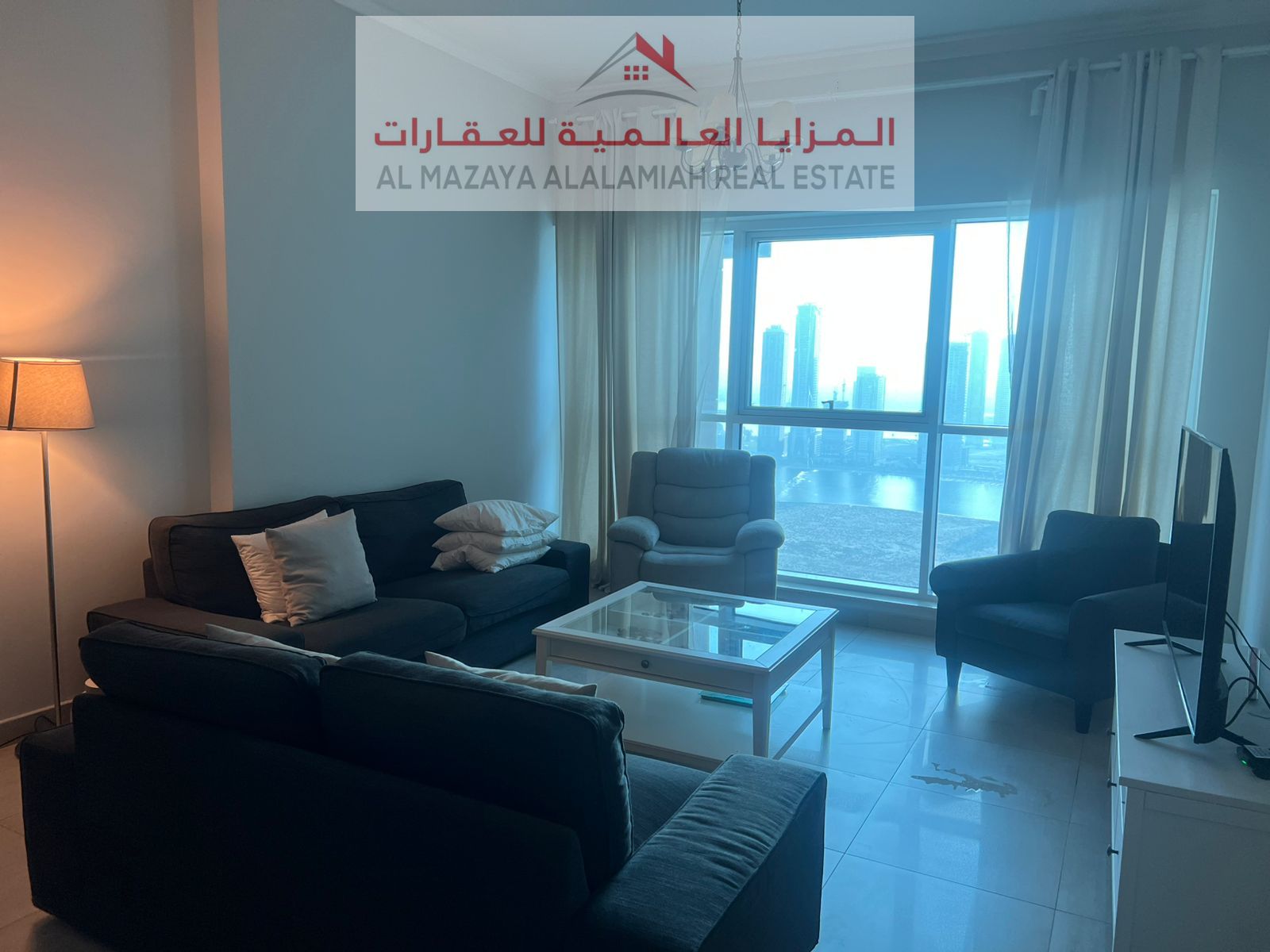 Sea View furnished 3-bedroom 3-bathroom in Al Memzar Sahab Tower