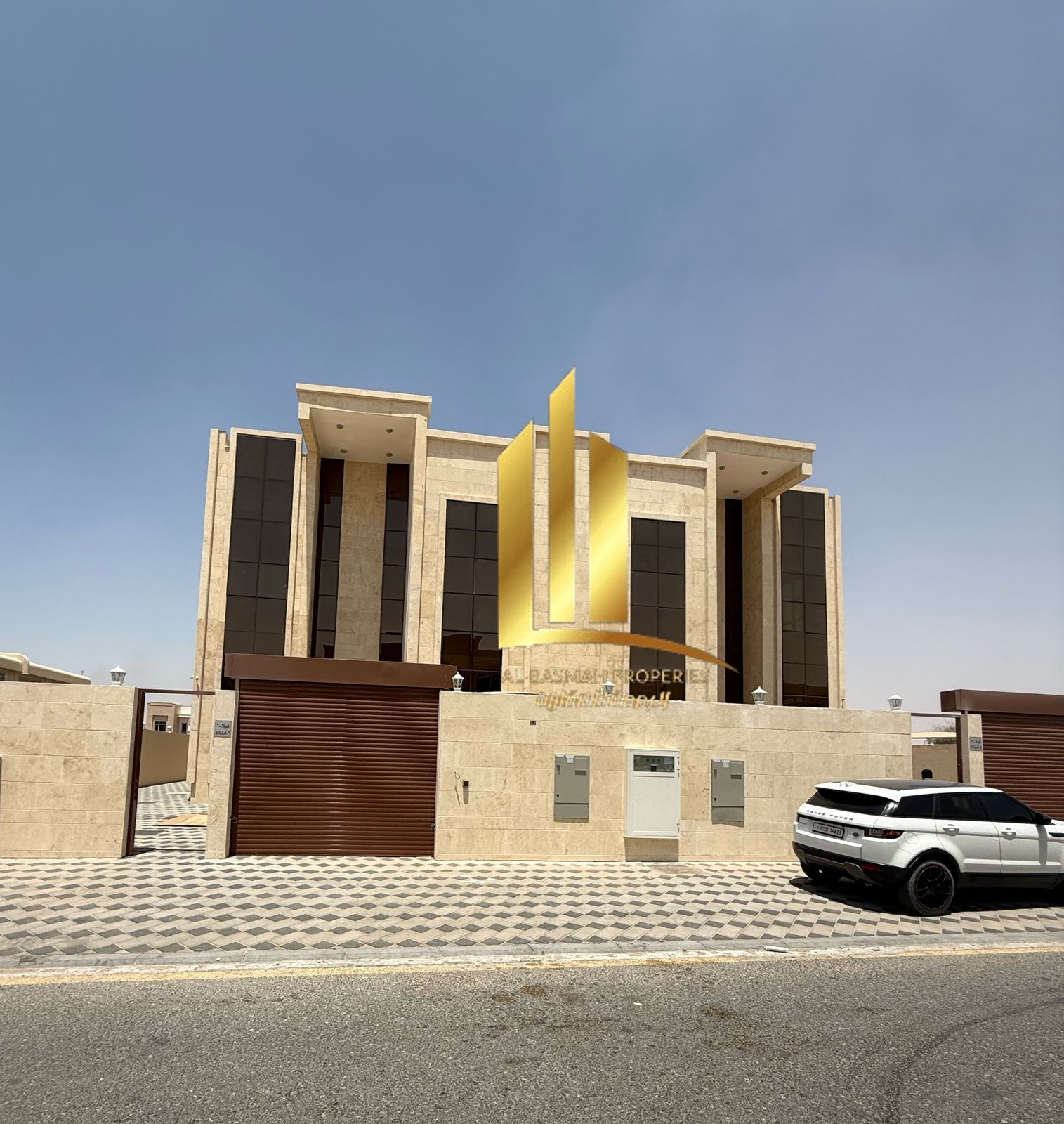 For sale, two attached villas in Al Tayy East - Sharjah - area 11,300 square feet