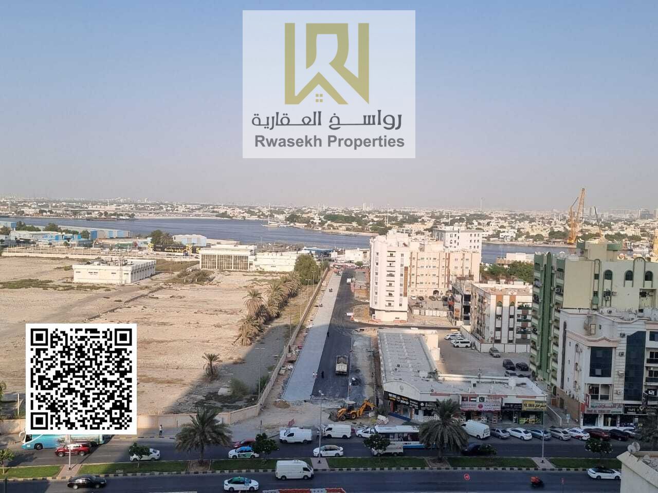شقة للايجار باطلاله مائيه بعجمان