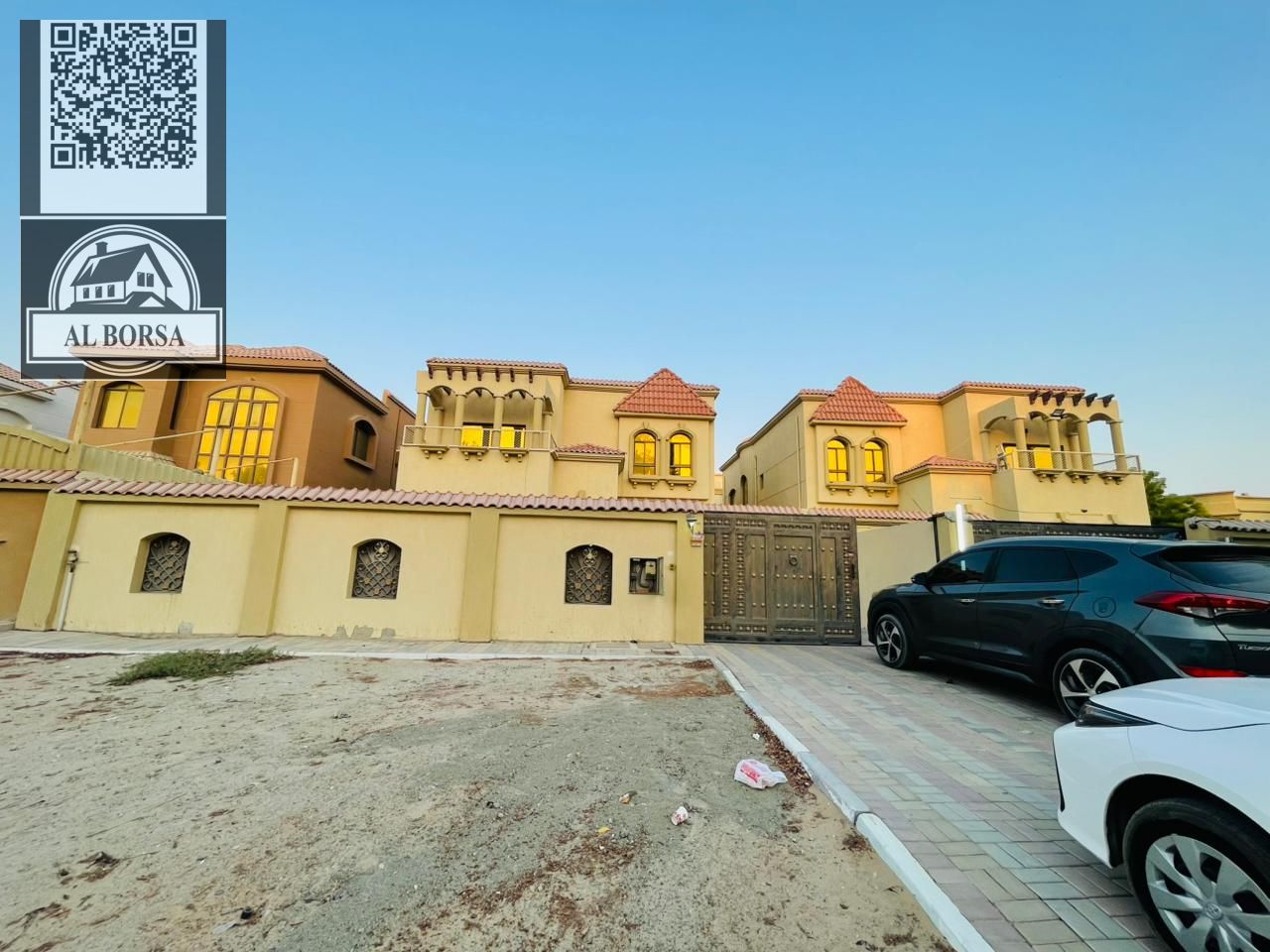 Villa for rent in Ajman Al Muwaihat 2 on the corner of two streets, beautiful location, payment facilities
