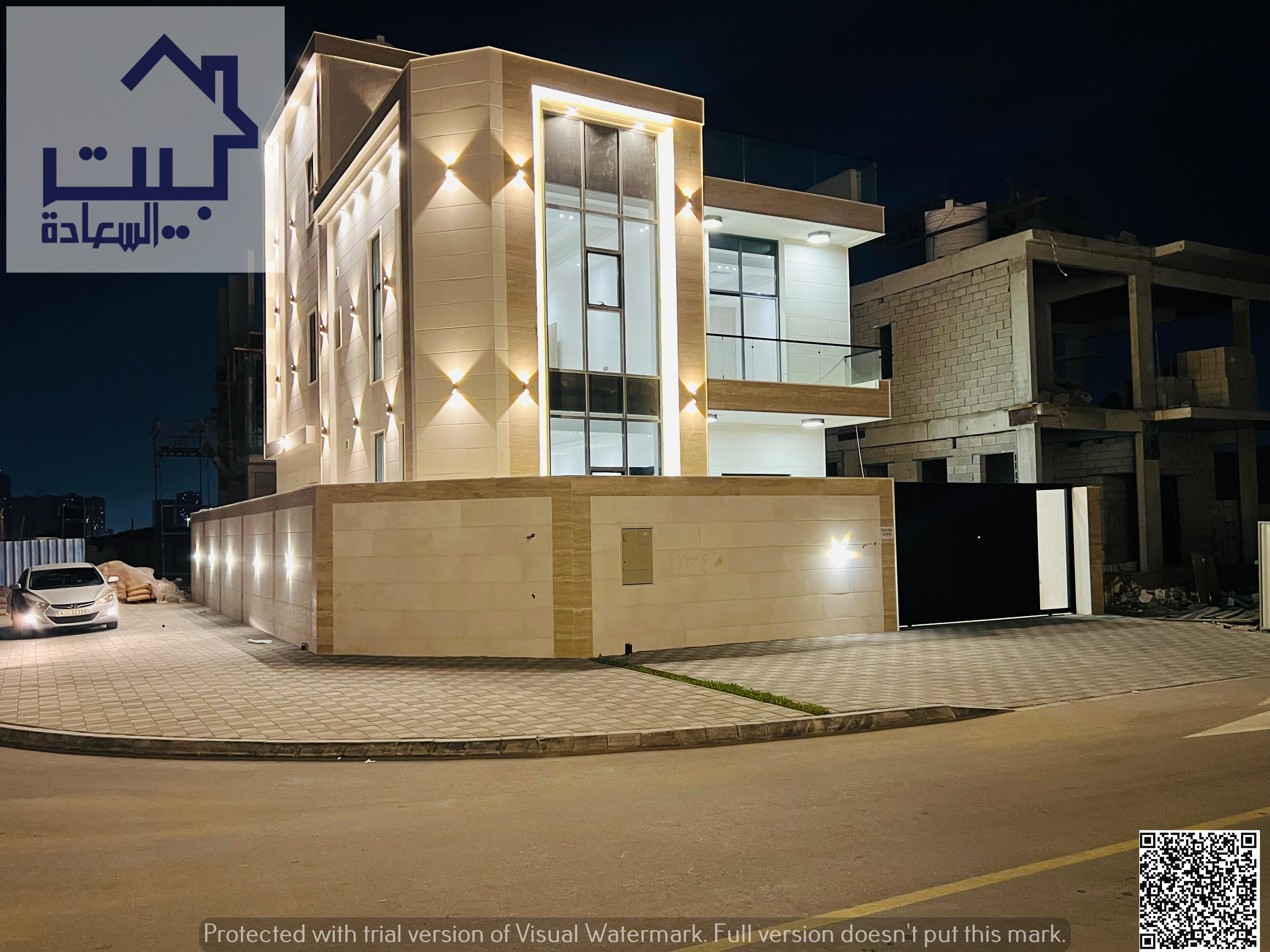 Luxury corner villa for sale in Al Helio 1 - prime location on two streets. Luxurious villa with a modern design, corner of two streets, high privacy,