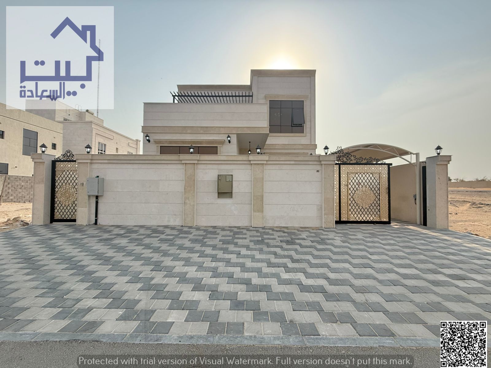 Luxury villa for rent in Al Helio 1. The villa has an elegant design and high-quality finishes, 4 master bedrooms, a living room and a hall, a spaciou