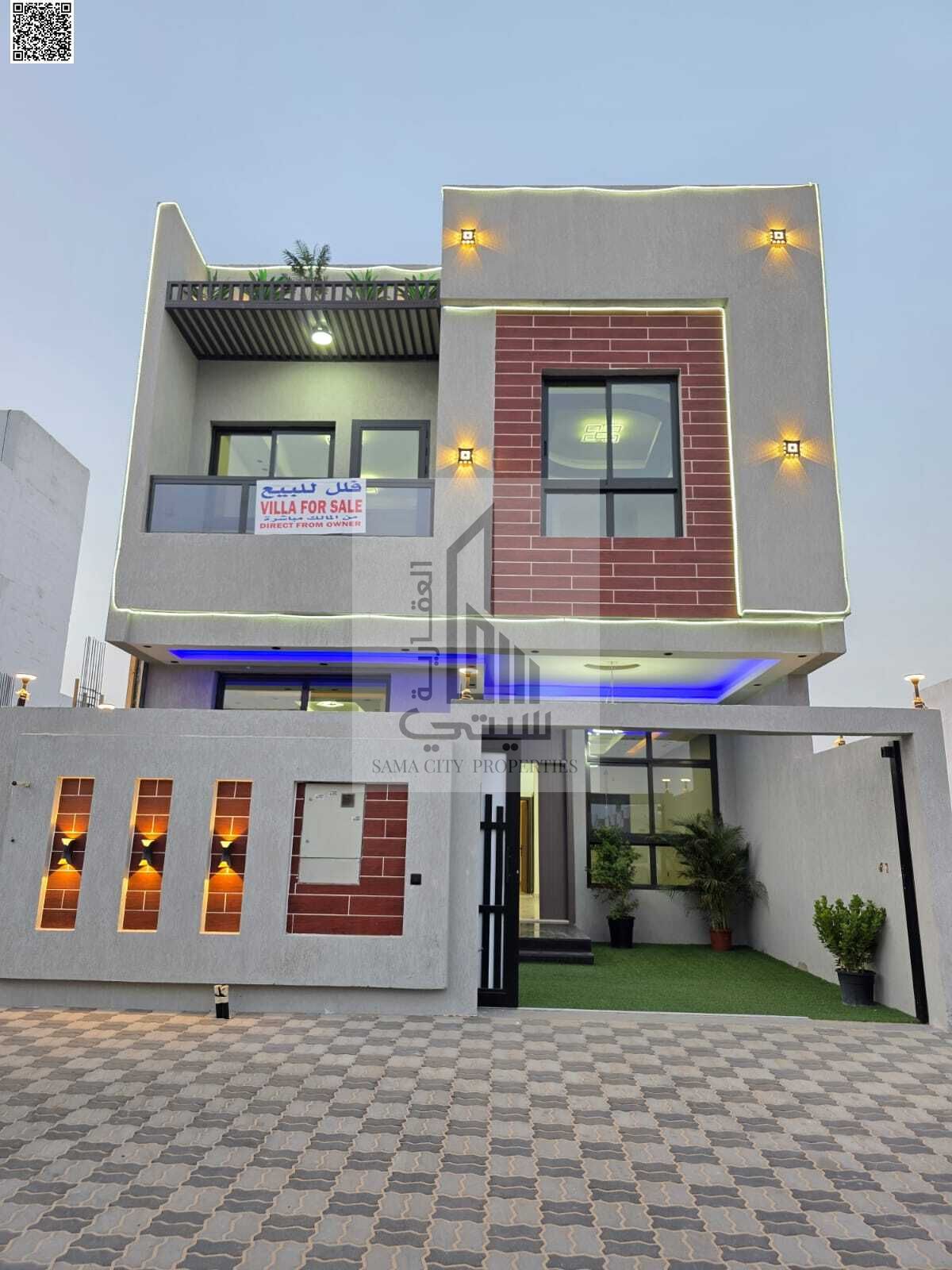 Villa for sale in Al Zahia Features: 5 master bedrooms • Majlis with bathroom • Living room with bathroom • Main kitchen • Maid's room • Large setba