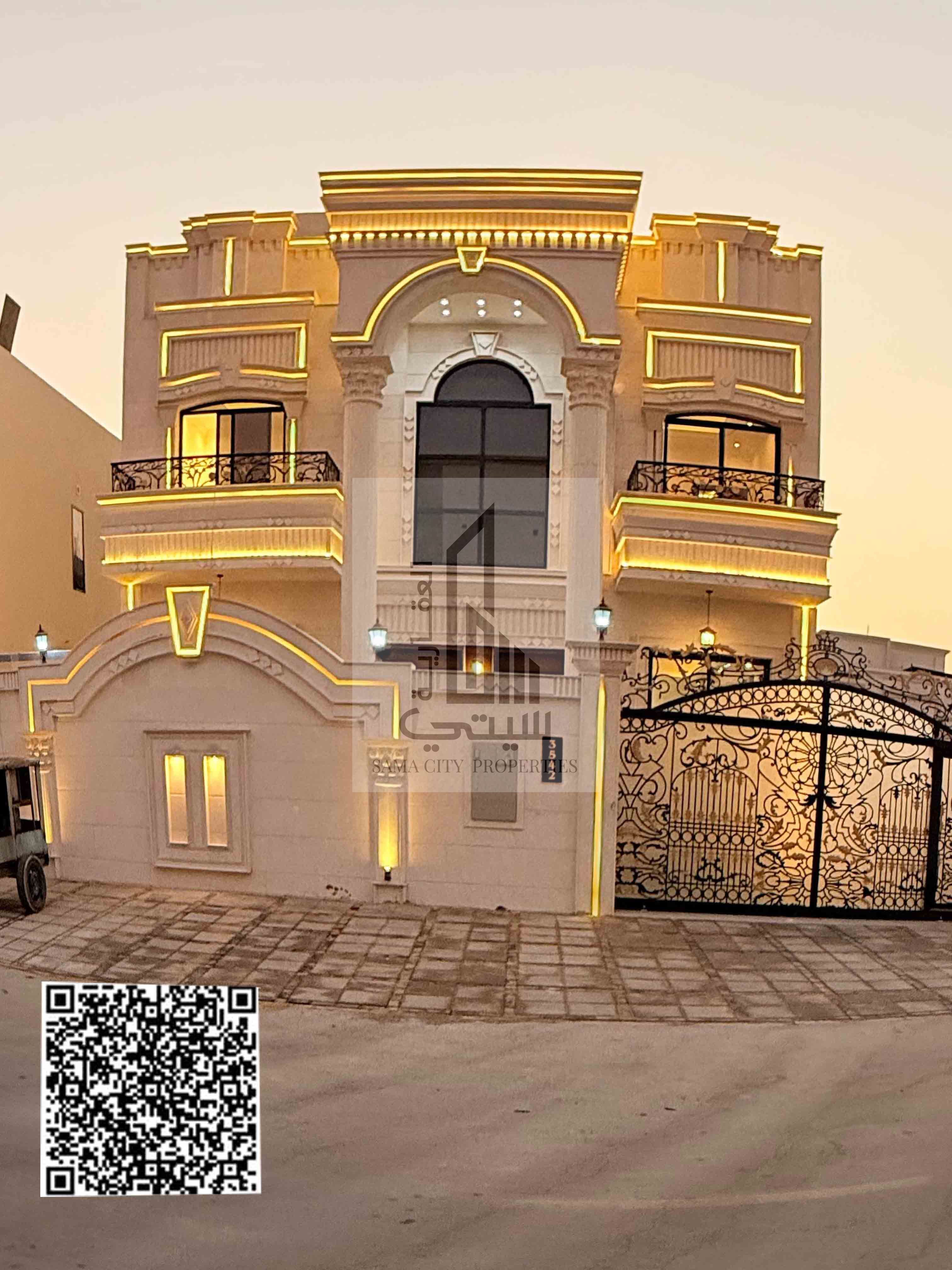 The elegance of classic design with a modern twist! A freehold 5-bedroom villa with a stone facade in Al Helio 2!