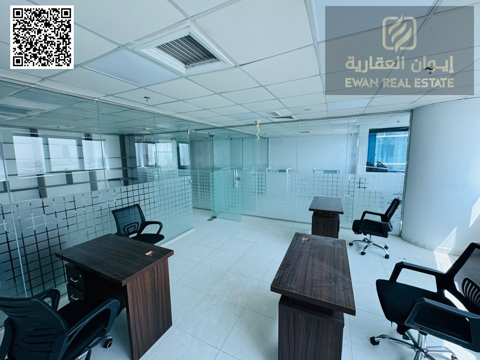 Office for rent in Falcon Tower B 1, Falcon Towers, with a stunning view and a large office space.