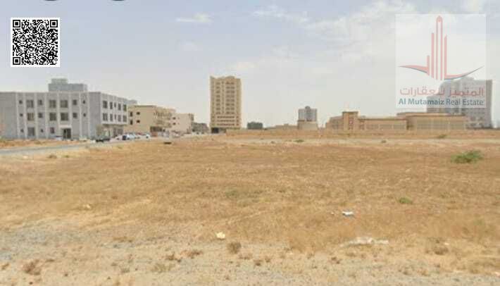 For sale in Ajman, land in Al Jurf Industrial 3, residential and commercial, 8073 square feet, corner plot ground floor + 6 floors, required 2350000