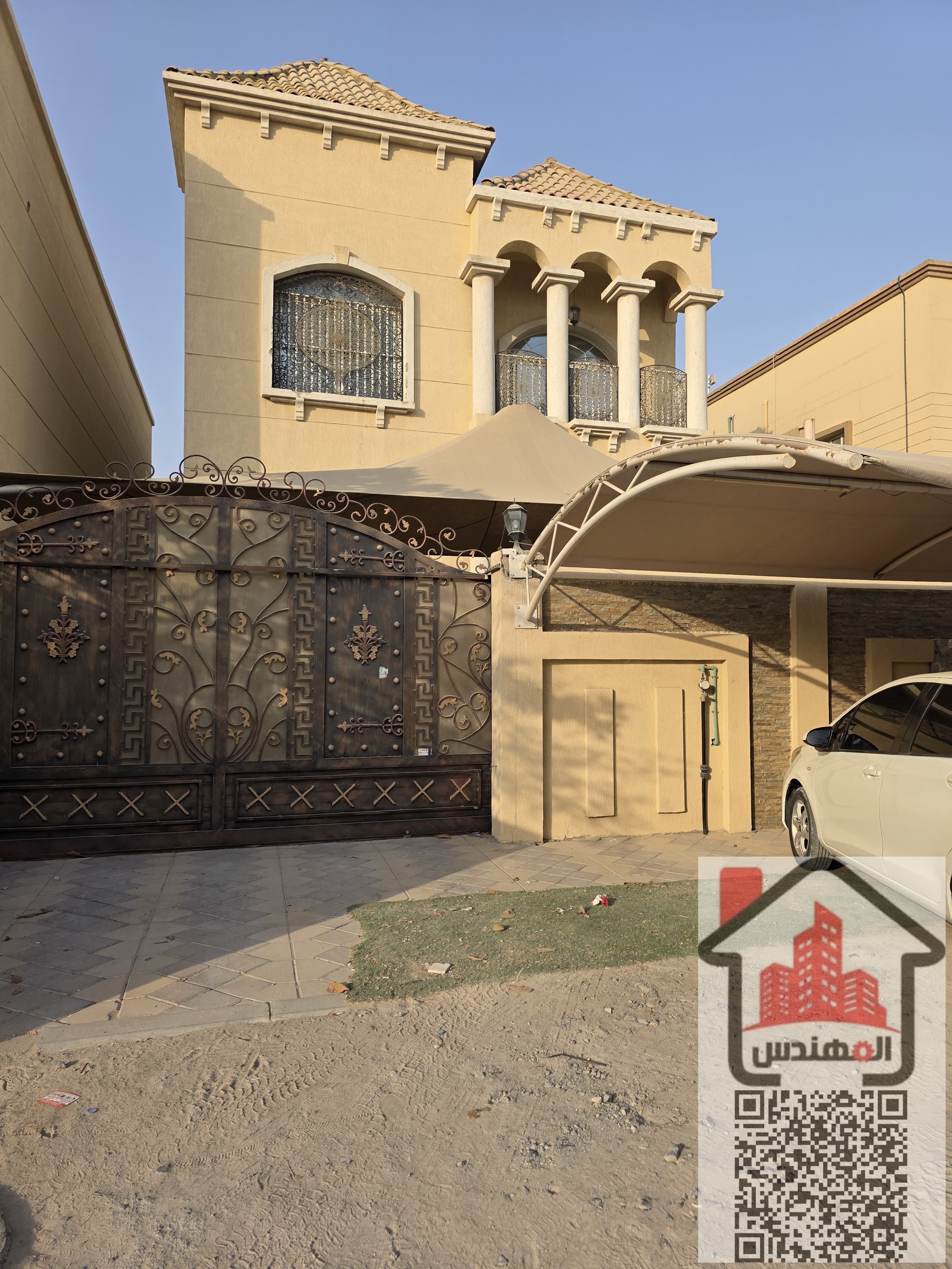Two-story villa for rent in Ajman, Al Muwaihat 3 5 bedrooms, a majlis, a hall, and a maid's room, Al Muwaihat 3, area 3,200 square feet Ask AED 90,000