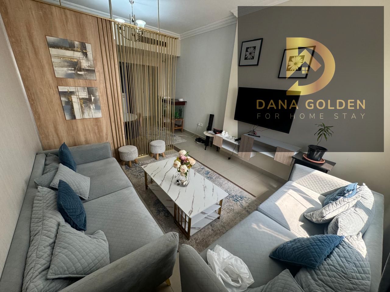 VIP apartment, two rooms, two halls, a maid's room, a balcony with a high and beautiful view, furnished with hotel furniture, Sharjah, Al Taawun
