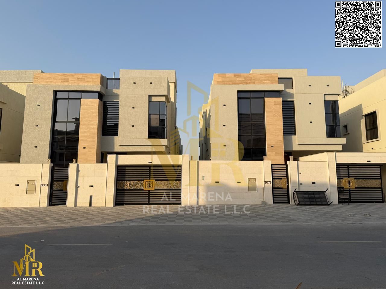 Villa for sale, fully finished, including registration fees, in an excellent location in Al Bahia district. A minute from the Chinese market and Sheik
