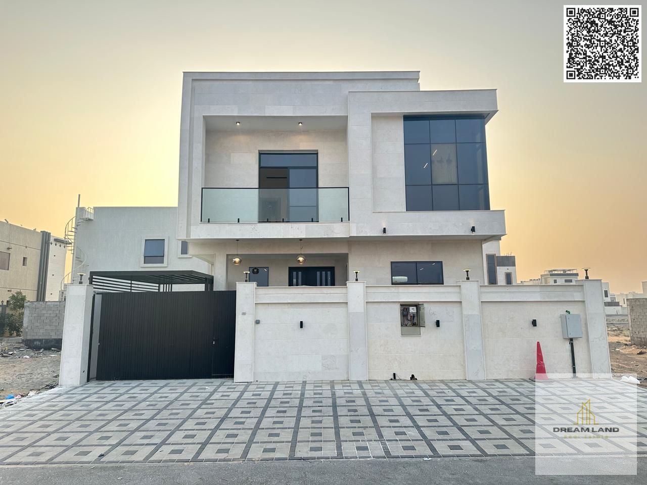 Luxury villa for sale in Al Yasmeen area - Ajman | Super deluxe personal finishing On Qar Street High-end stone facade Electricity and water included
