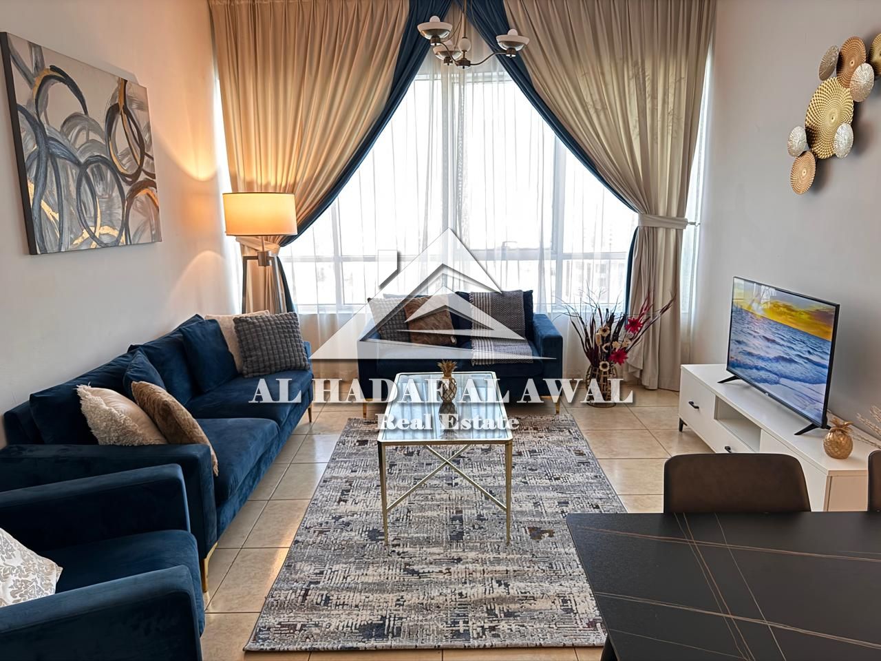 For monthly rent, a room and a hall in Al Khan area with free internet