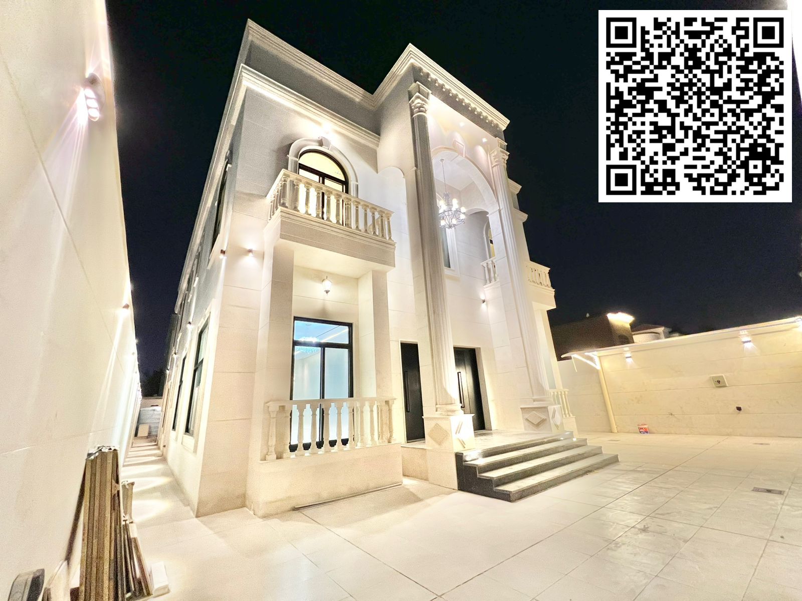 Luxury villa for rent in Al Rawda 2 – natural stone, 7 master bedrooms, spacious living areas, and luxurious finishing