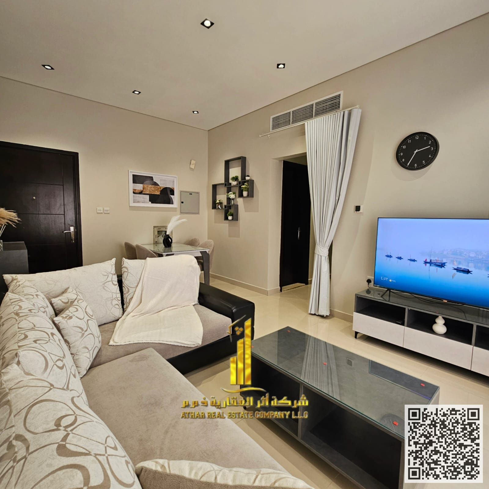 An ideal housing opportunity -a brand new, fully furnished, one-bedroom apartment with VIP furnishings for monthly rent in Al Jurf 2,next to AlAqsa sc