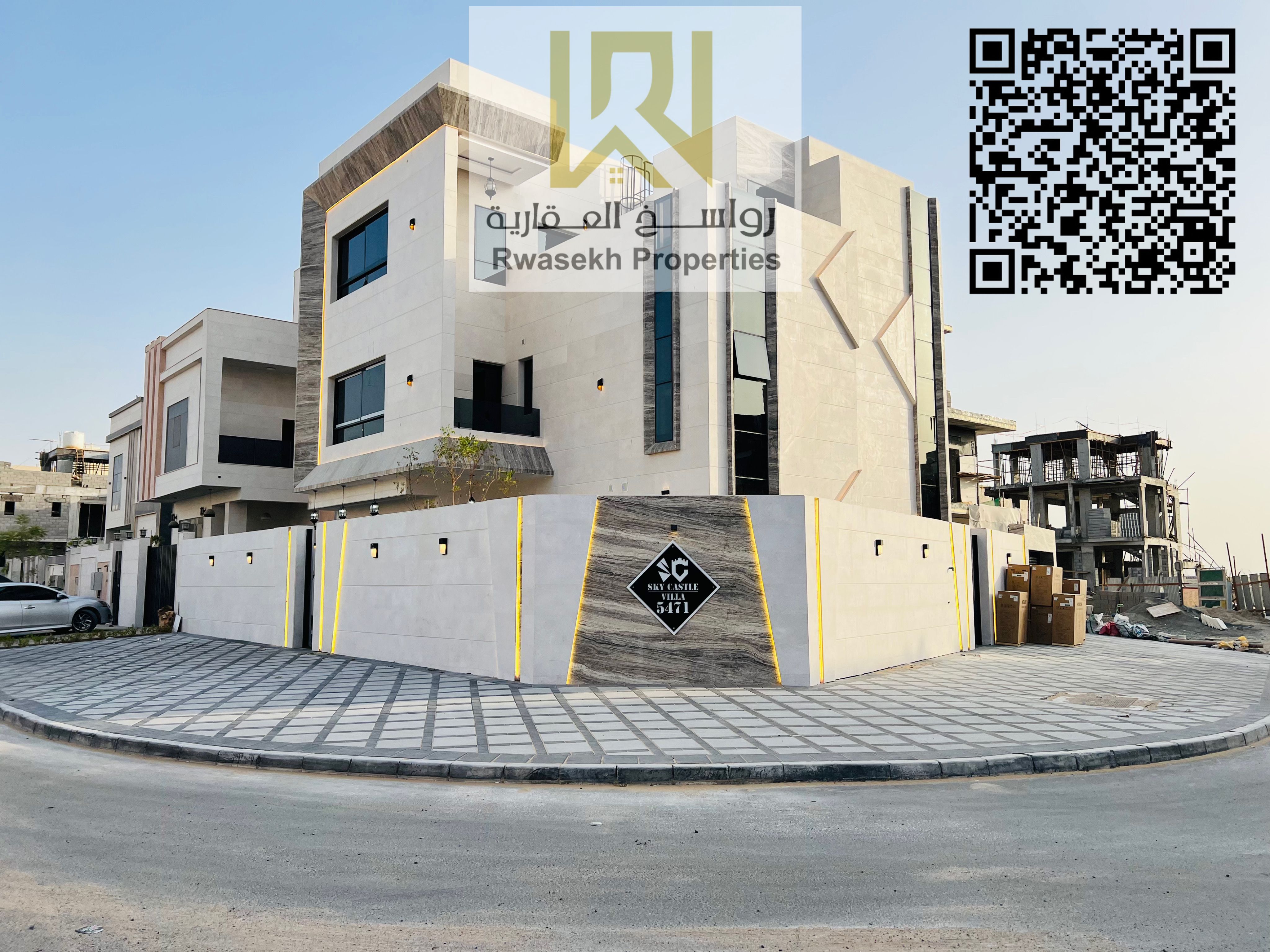 A Unique Luxury Villa That Meets All Your Family’s Needs Under One Roof! For Sale: Brand New Villa in Al Yasmeen – Ajman Ultra–luxury finishing | 3 Floors | 6 Master Bedrooms
