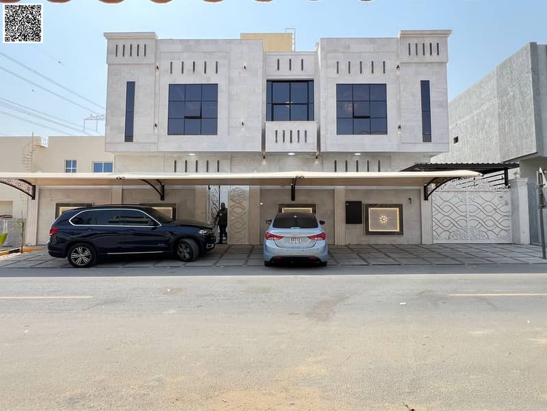 For sale, a luxurious, modern villa with two floors and a roof, high-end finishes, and freehold for all nationalities.