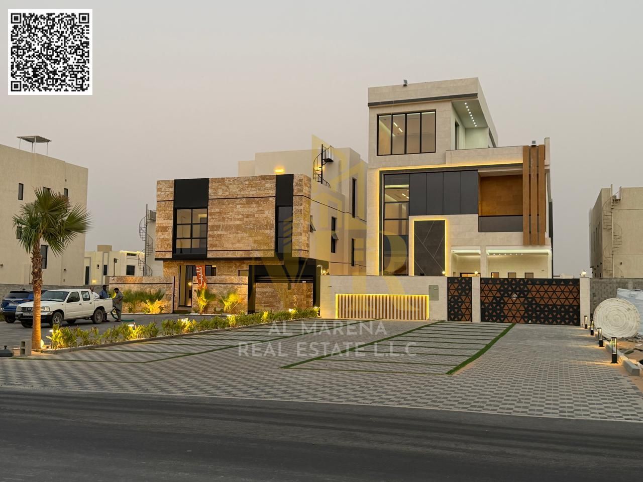 Luxury Modern Villa for Sale in Al Bahia – Ajman | 2 Floors + Roof | 6 Master Bedrooms | Registration & Ownership Fees Included