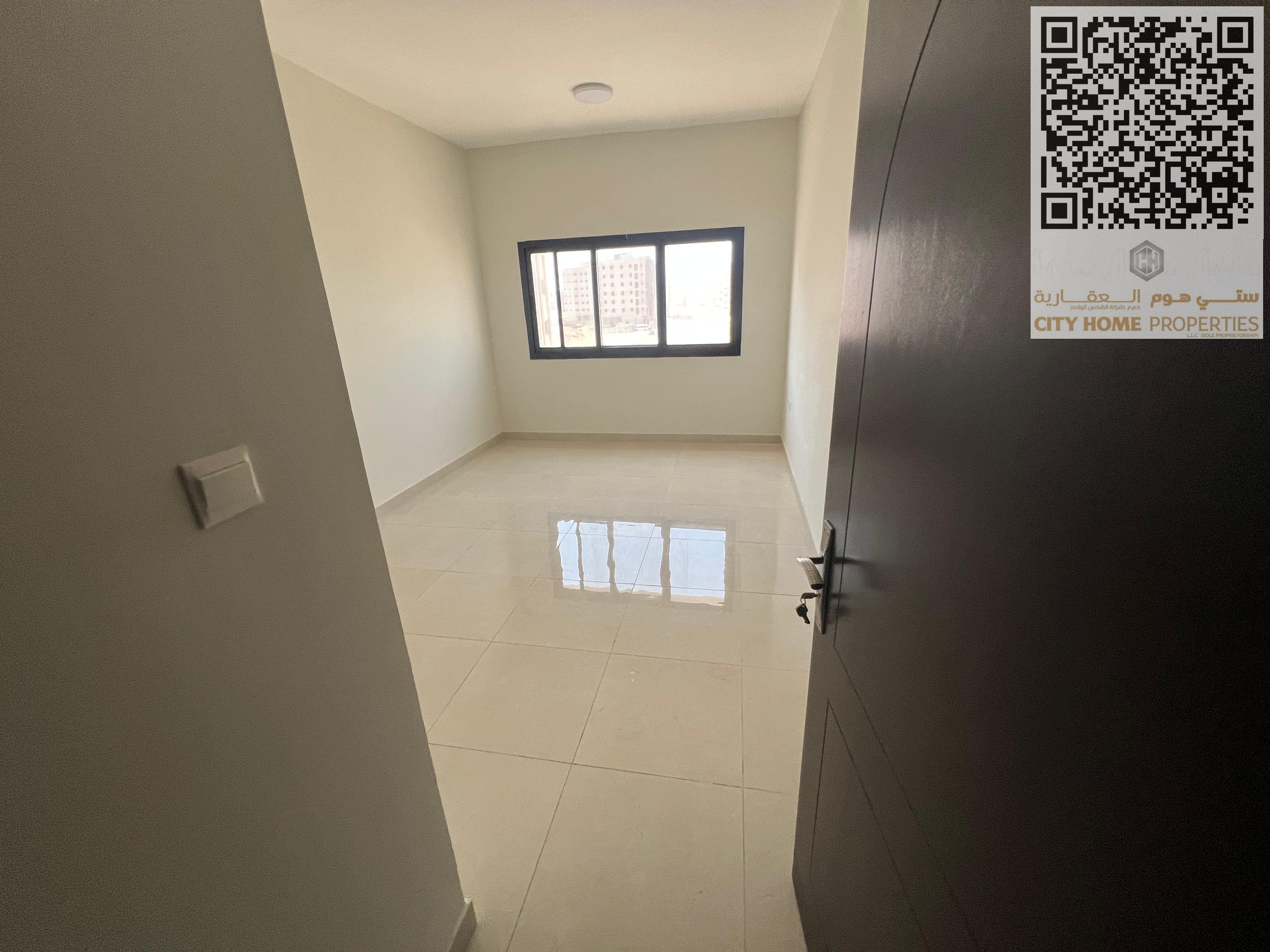 A spacious 1-bedroom apartment with a living room in Al Jurf 3, Ajman, in a new building, available for annual rent. Located in a prime area near the