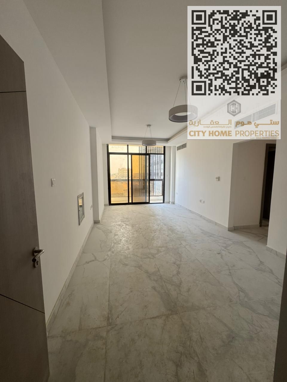 2 master bedroom apartment in Al Jurf 3 with central A/C, balcony, storage room. Brand new, first tenant. AED 43,000 in 6 cheques. Near Dubai exit.