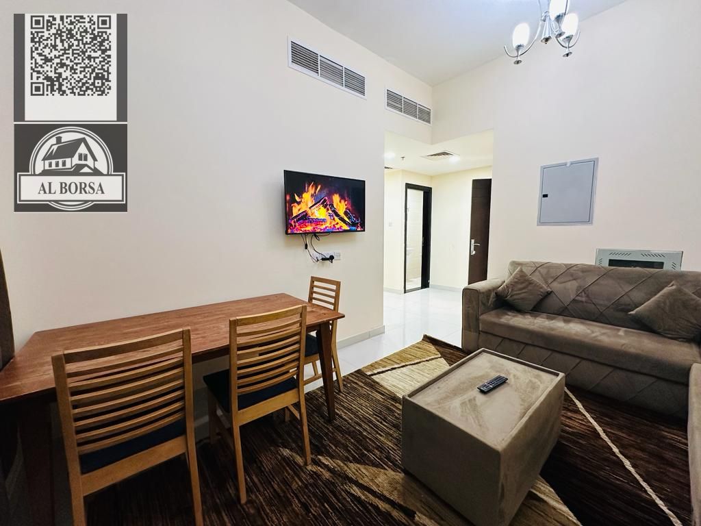 For monthly furnished rent in Ajman - 2 bedrooms and a hall in Al Rawda 1 - Fully furnished and equipped - Monthly rent 4500 dirhams including bills