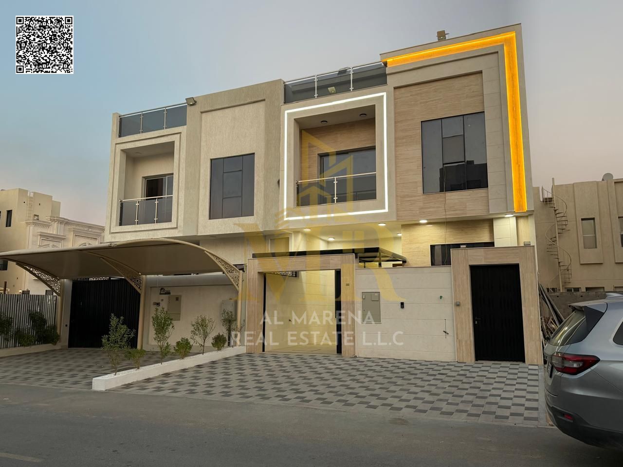 For sale - Luxury villa in Al Helio 2 - Ajman | 2 floors + roof | 5 master bedrooms | Price includes registration and ownership fees and is negotiable
