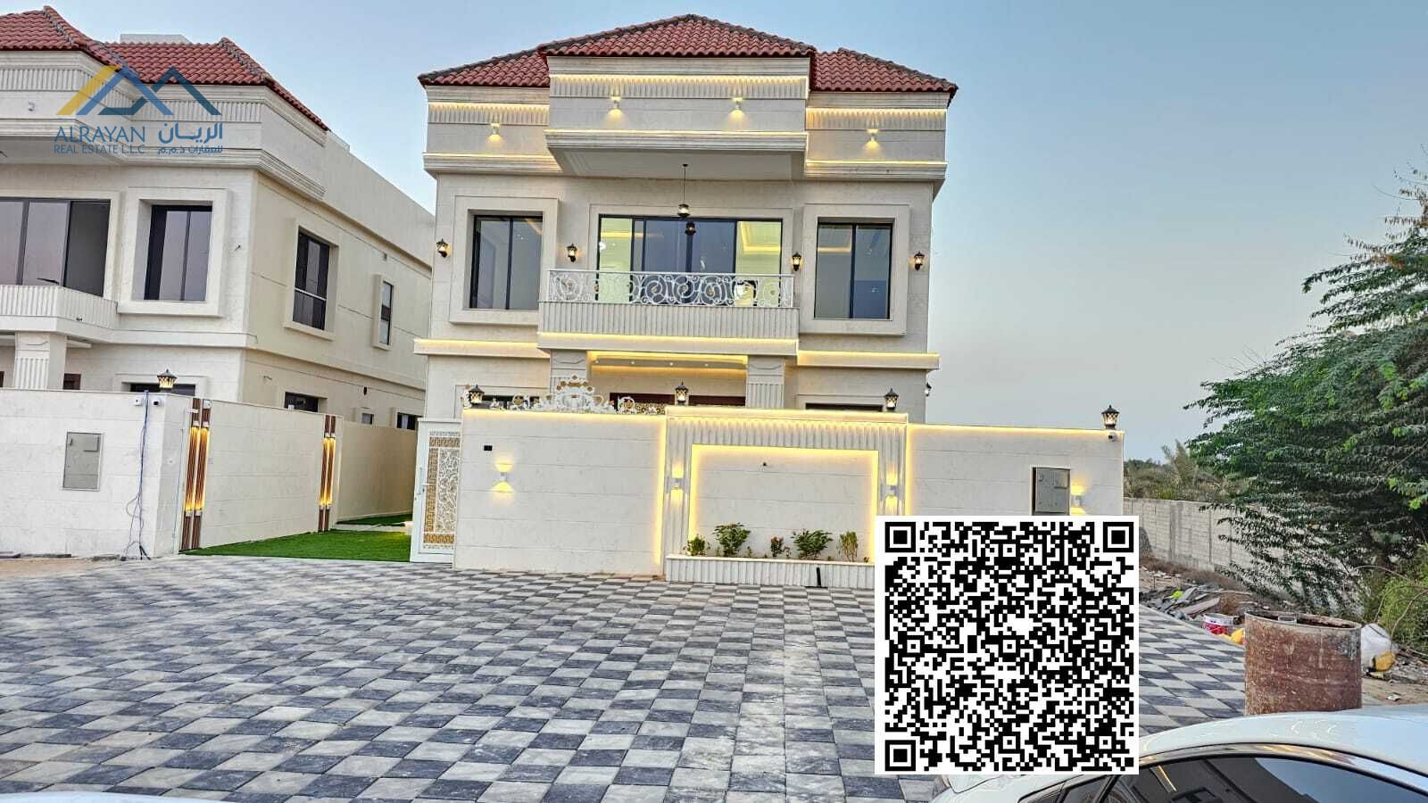 A luxurious modern villa with two floors and a roof, central air conditioning, high-end finishes, and freehold for all nationalities.