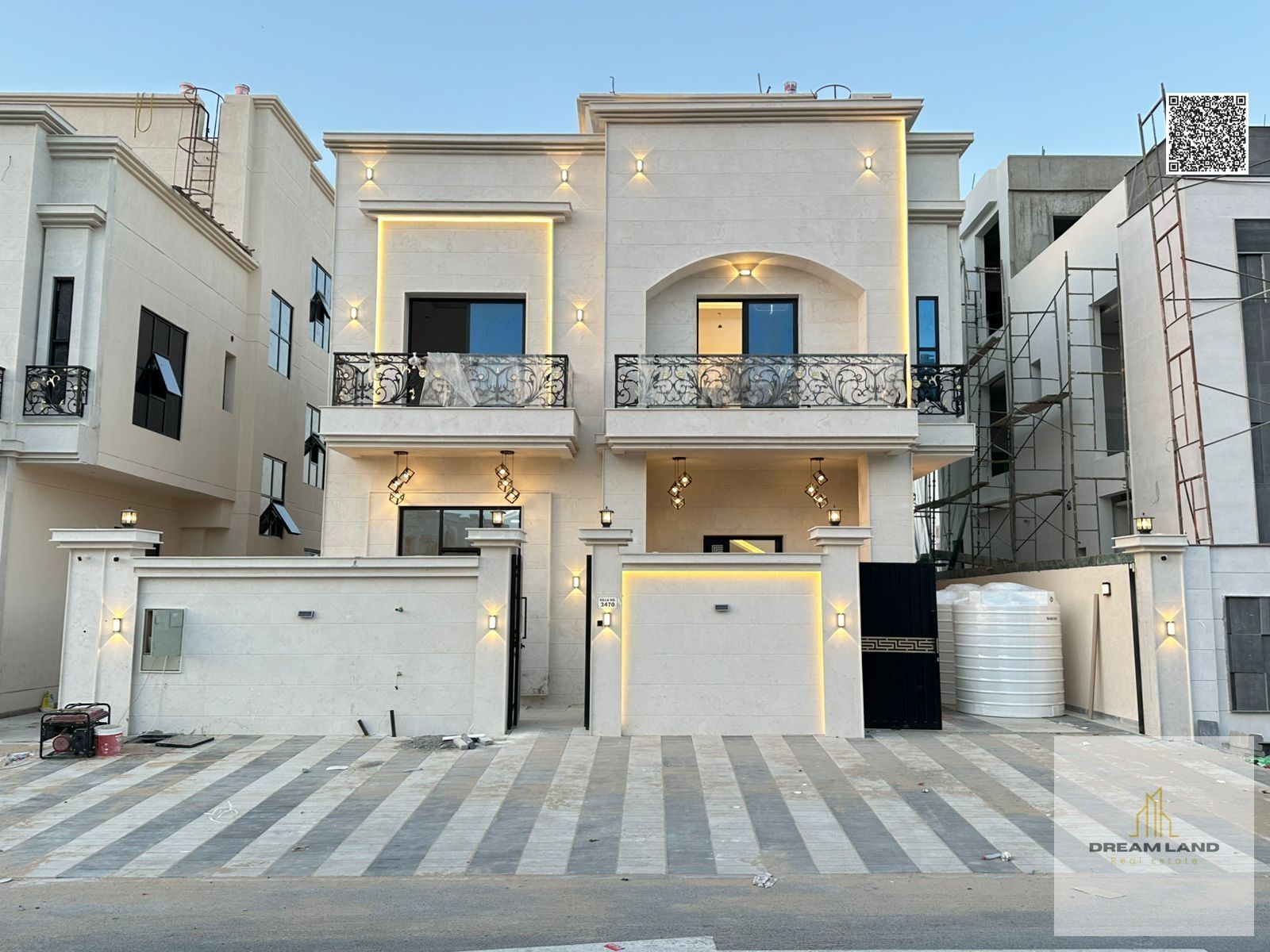 Seize the opportunity and own a luxurious classic villa in Ajman for sale, first tenant, freehold, central air conditioning, personal finishing