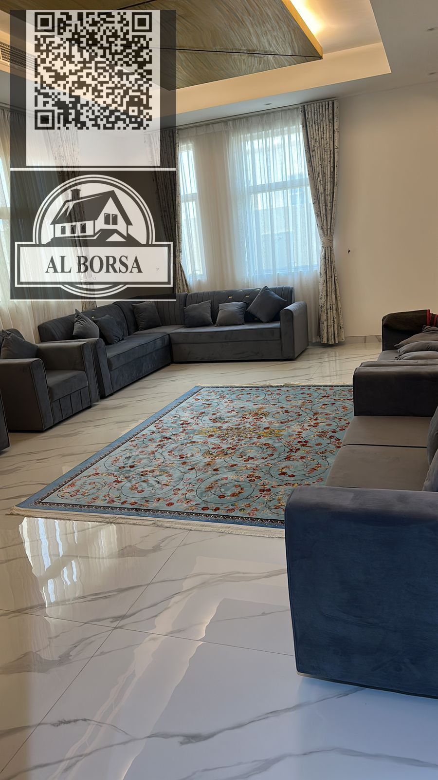 Luxurious villa for rent in Al Helio area - Ajman Specifications: New villa fully furnished with modern furniture consisting of 6 master bedrooms