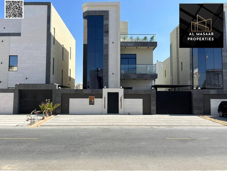For sale: Luxurious villa with a modern, elegant design in Al Yasmeen area - Ajman | Two floors | 5 master bedrooms