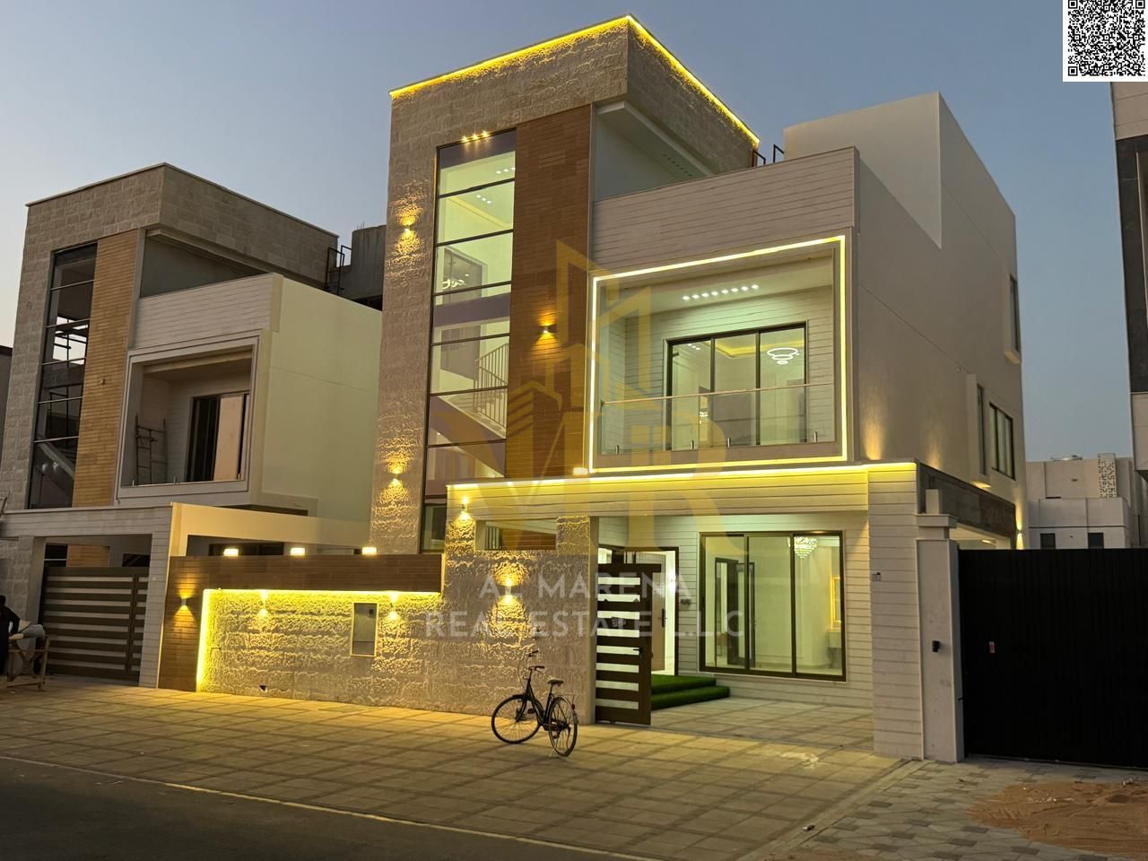 For sale, a two-story villa with a roof, including registration and ownership fees, in the Al Bahia area, freehold for all nationalities.