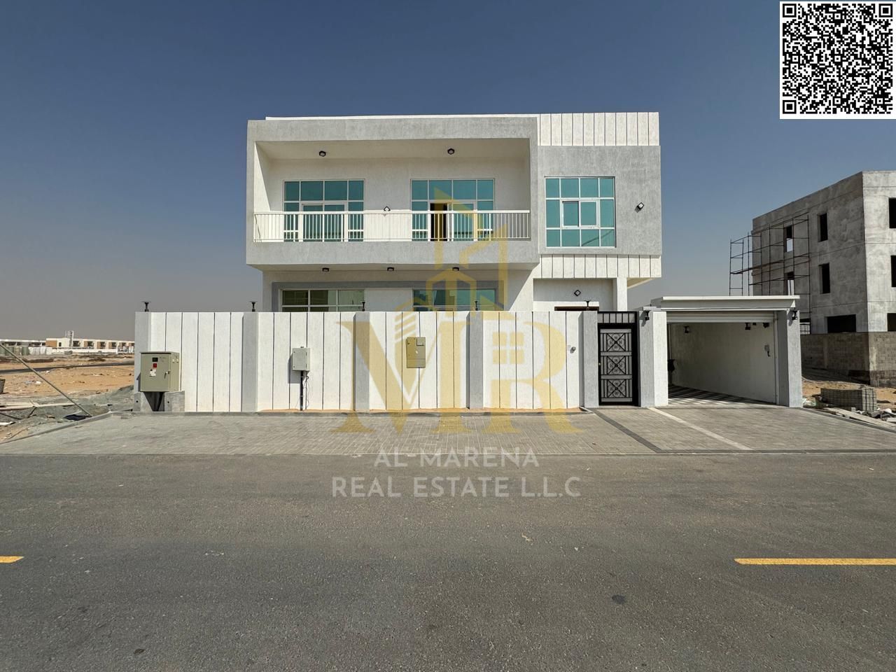 Luxury super deluxe villa for sale in Al Amerah area, Ajman, at an attractive price, including registration, ownership, electricity and water fees.