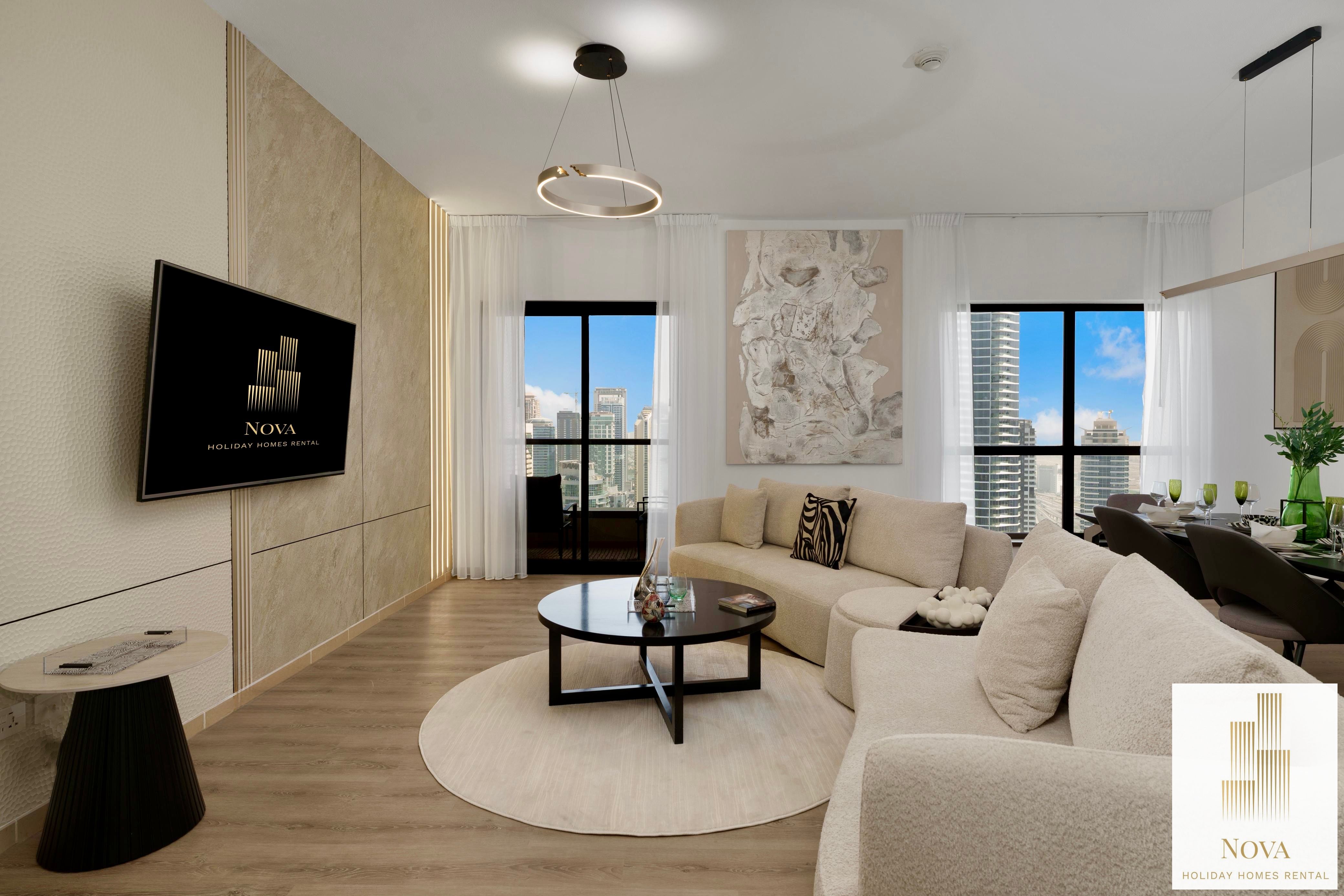 Bills Included !Serviced 2 BR Nice Marina View JBR