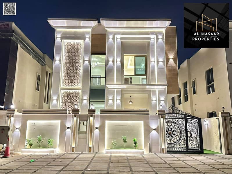A unique opportunity to own a luxurious villa in one of the most beautiful areas of Ajman, Al Zahia, with an area of 3014 feet, and a modern design
