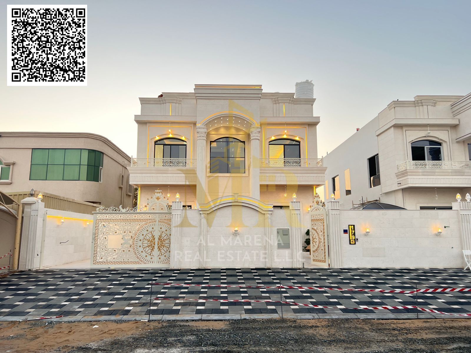 For sale, a villa with electricity and water included - two floors, a private swimming pool, a barbecue area and a large courtyard - close to Sheikh M