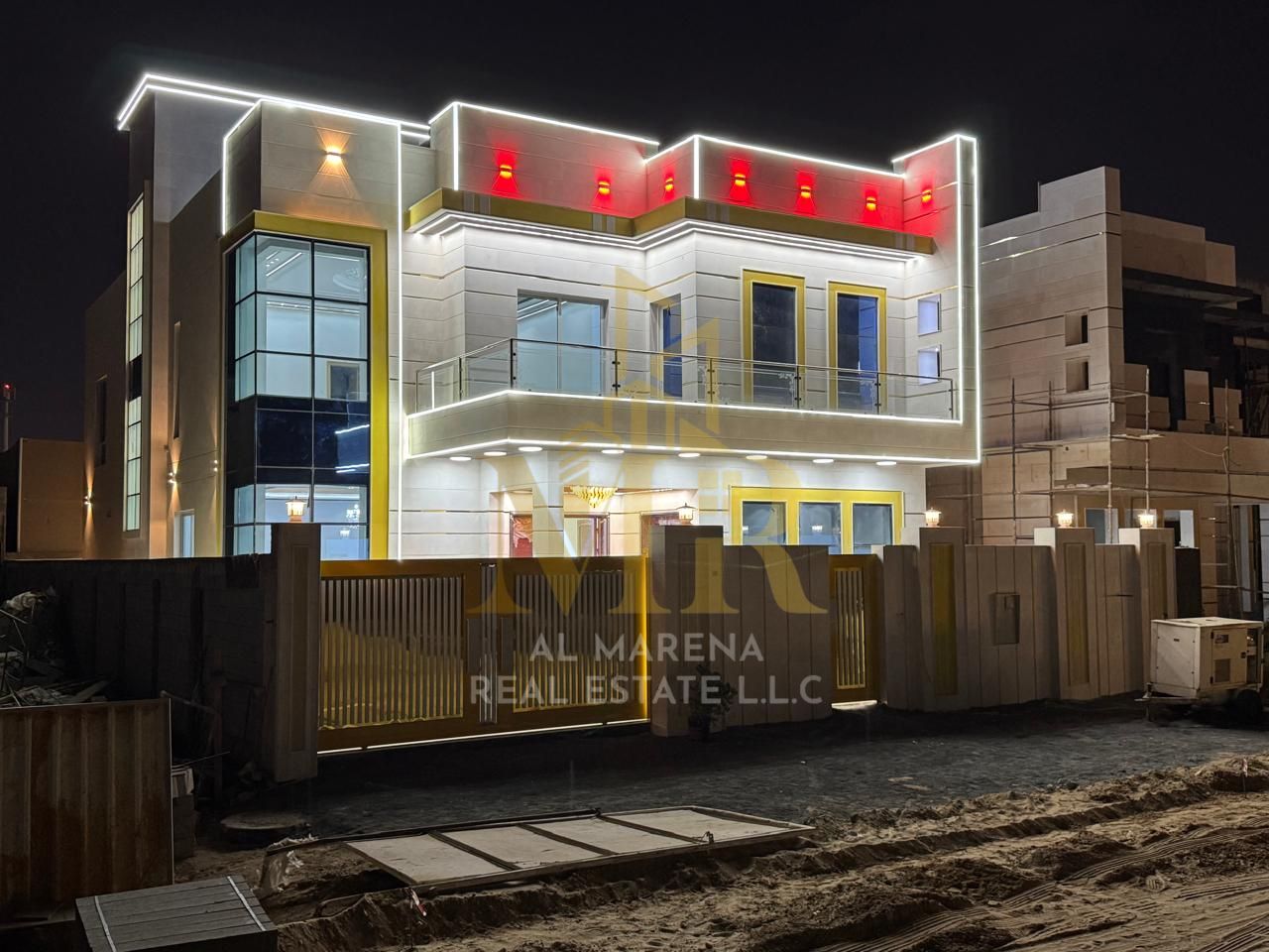 Modern villa for sale with a swimming pool and a roof, at a price including central air conditioning, directly on Al-Tala Street, area 5,500 square fe
