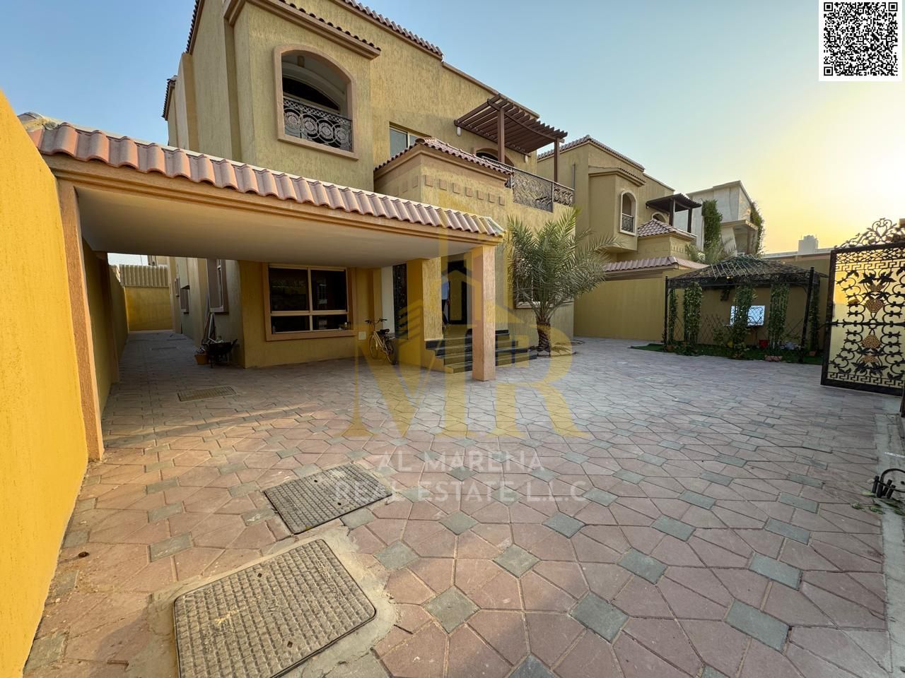 Luxury villa in Al Muwaihat 1, 5 master bedrooms, 2 living rooms, spacious areas and integrated services including electricity, water and air conditio