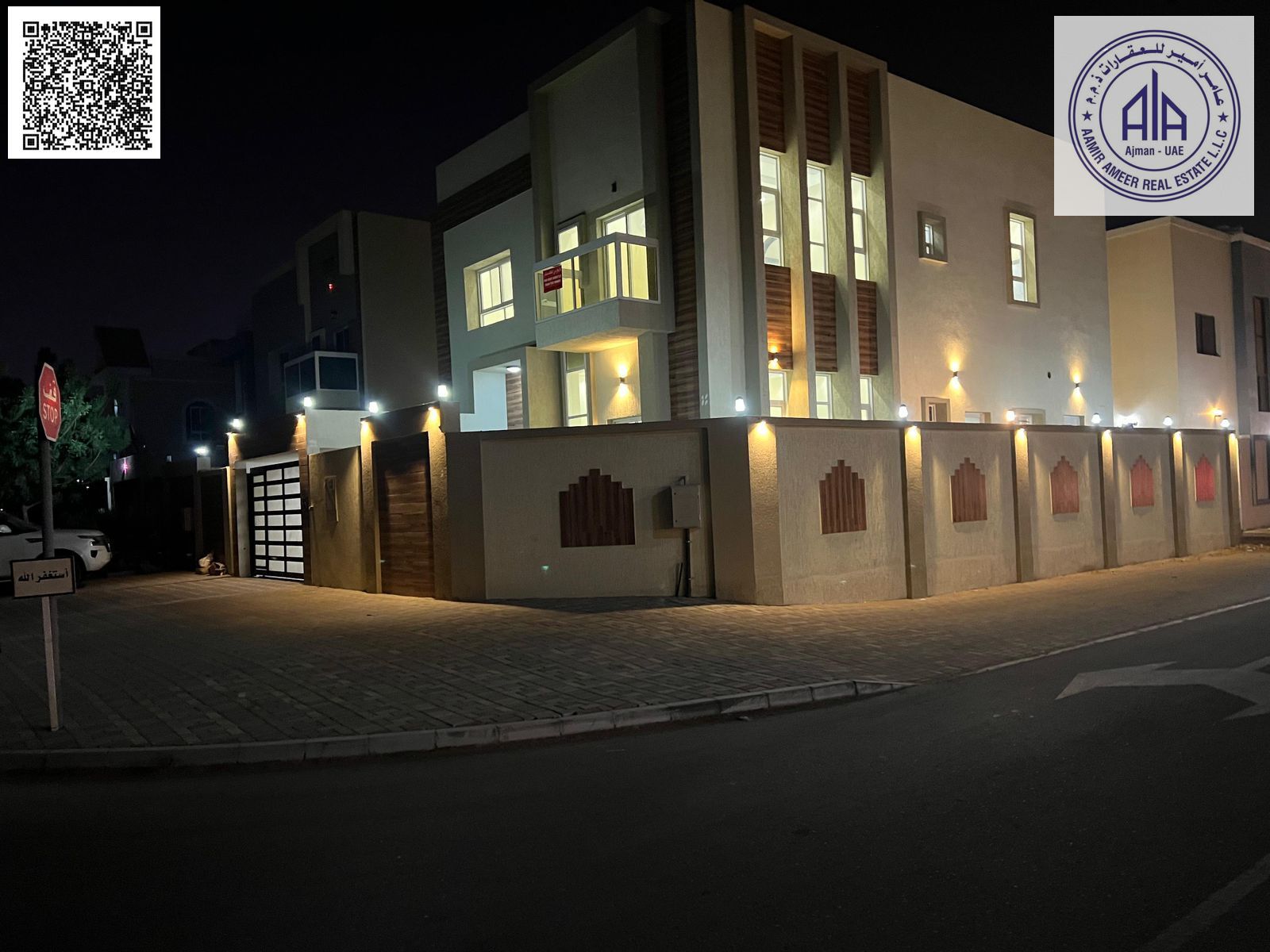 For annual rent Second-floor villa in Al Yasmeen area, Ajman The villa is a minute away from Sheikh Mohammed bin Zayed Street Directly on Sheikh Makto