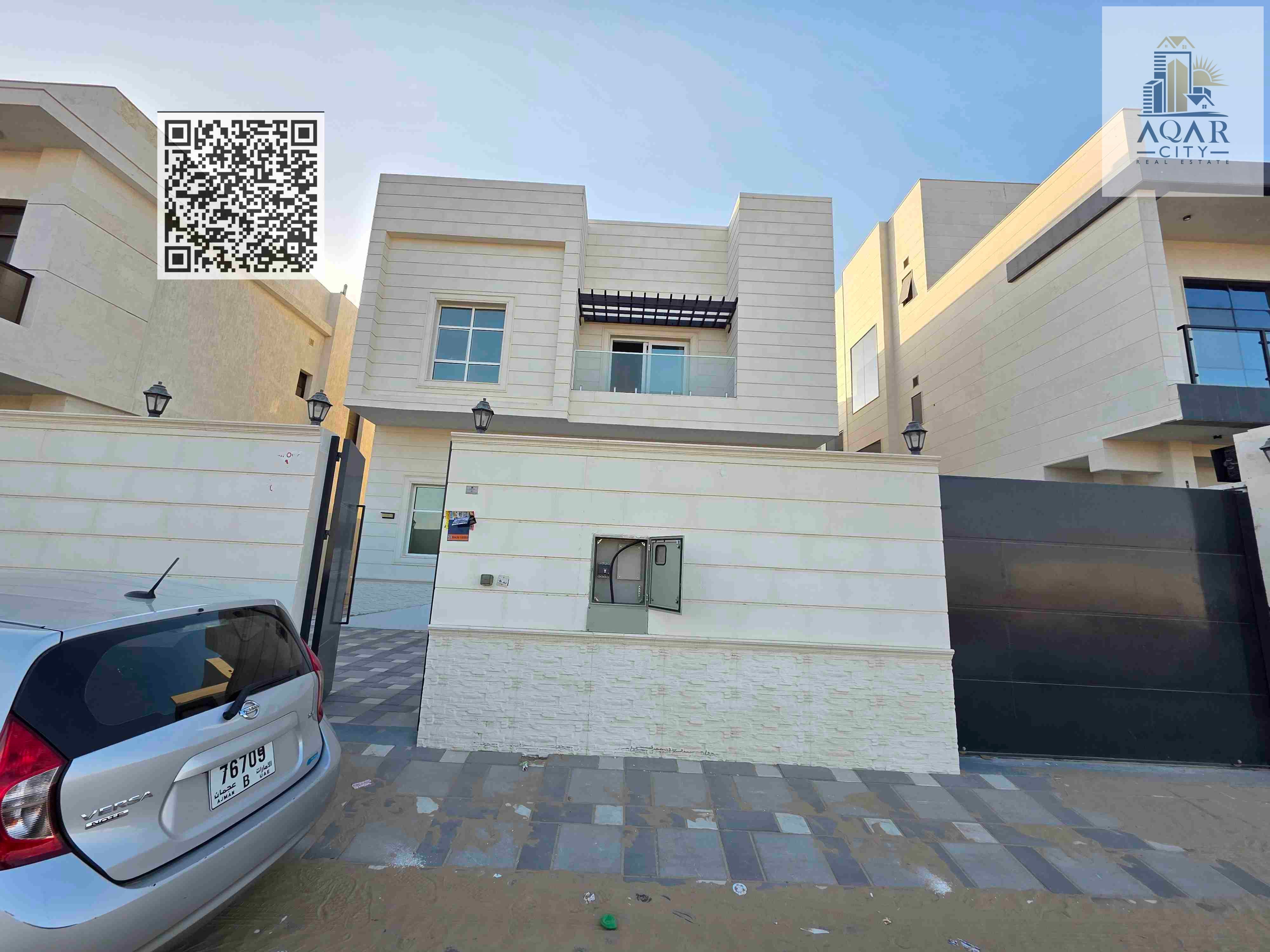 For sale, a modern villa in Al Zahya area, Ajman, 4 rooms with a roof, at an excellent price Water and electricity included