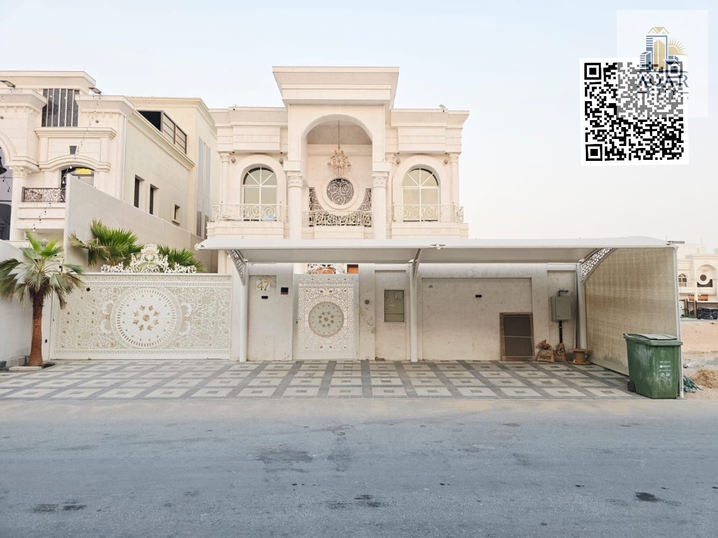 **A strategic location near all services including water and electricity + central air conditioning + a swimming pool + courtyards and a large area **Easy access to main roads** (for all services) **A quiet and family neighborhood that provides pr