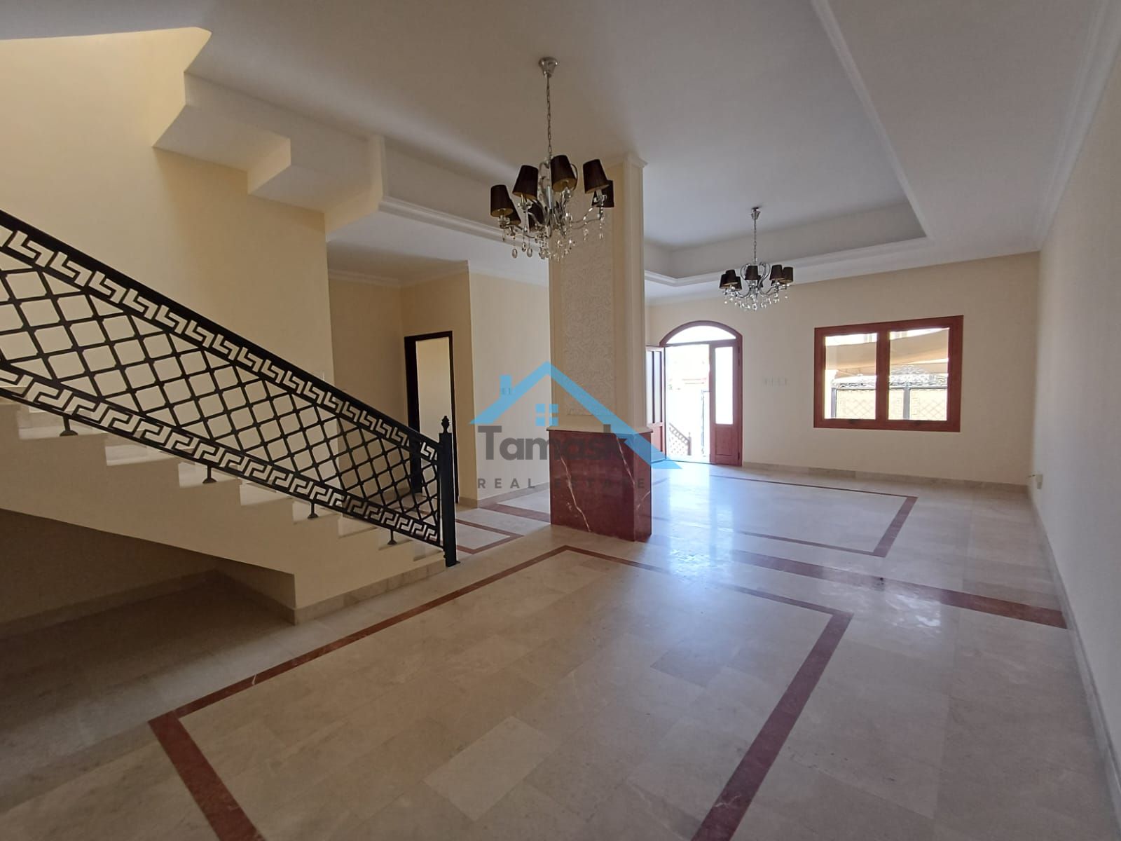 Beautiful two-story villa for rent in Mirdif, 4 bedrooms and maid's room, separate entrance, central air conditioning
