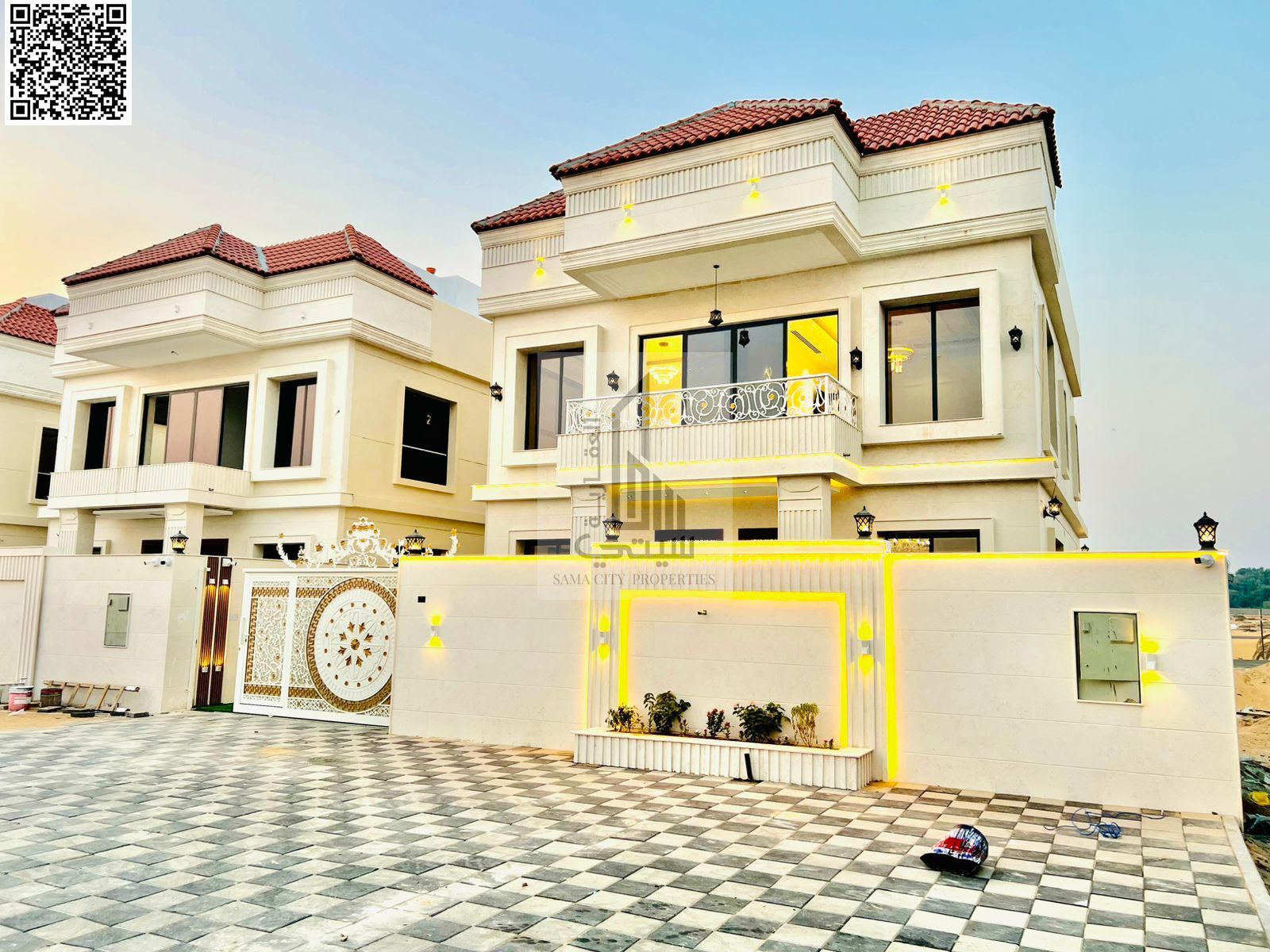 Villa for Sale in Al Zahia Features: • 5 Master Bedrooms • Majlis with Bathroom • Living Room with Bathroom • Main Kitchen • Maid's Room • Larg